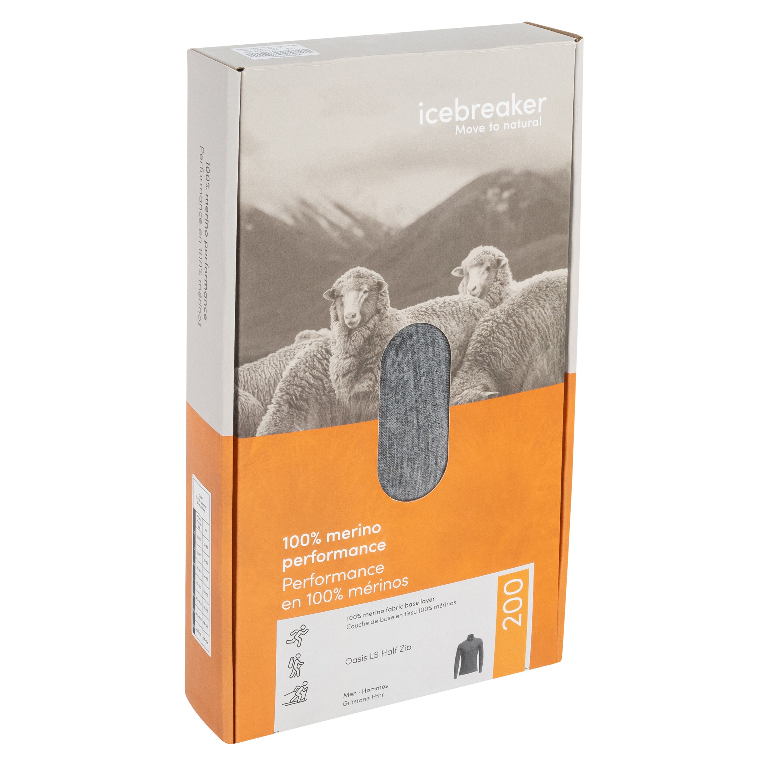 Icebreaker Merino 200 Oasis Long Sleeve Half Zip Termopaita - Gritstone Heather
