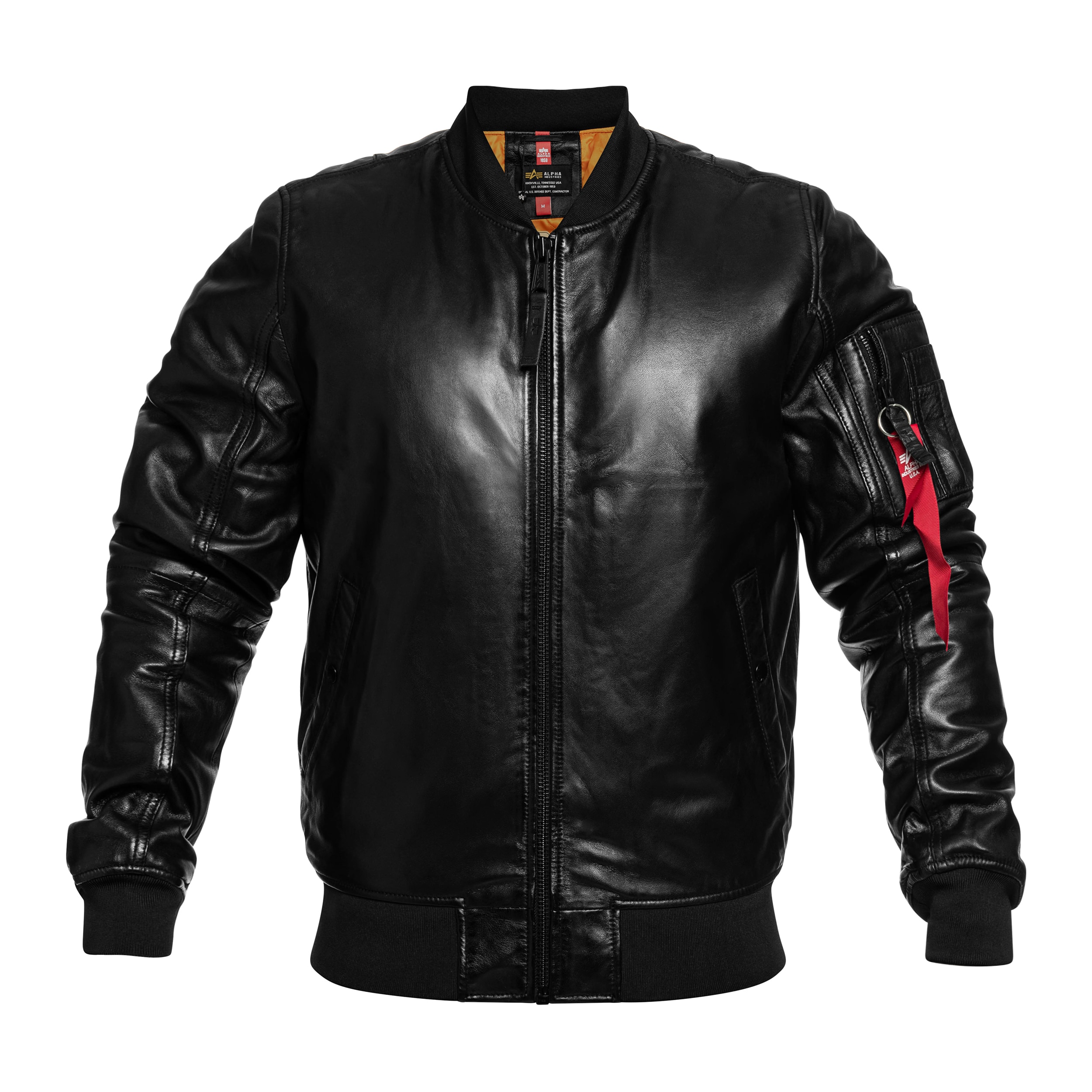 Alpha Industries MA-1 Leather Bomber Takki - Black