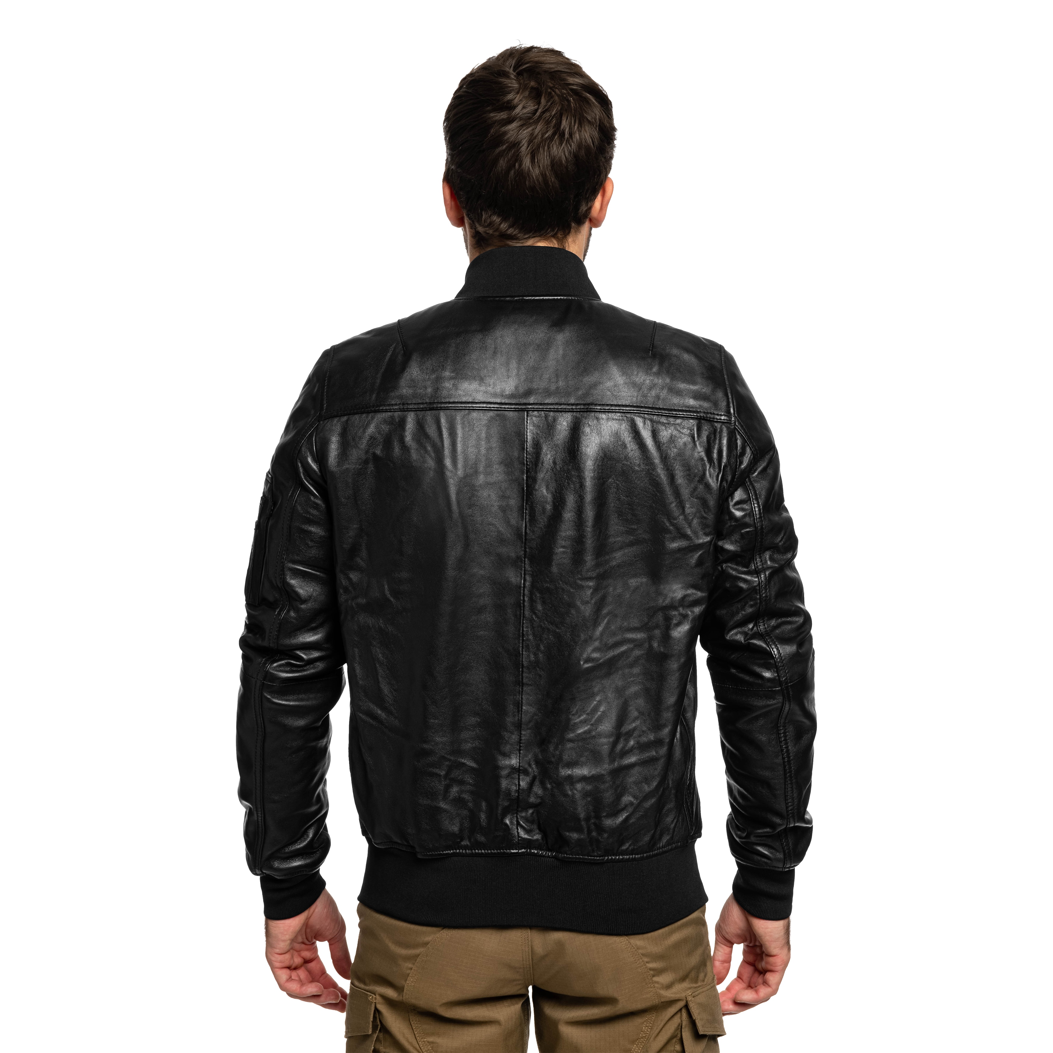 Alpha Industries MA-1 Leather Bomber Takki - Black