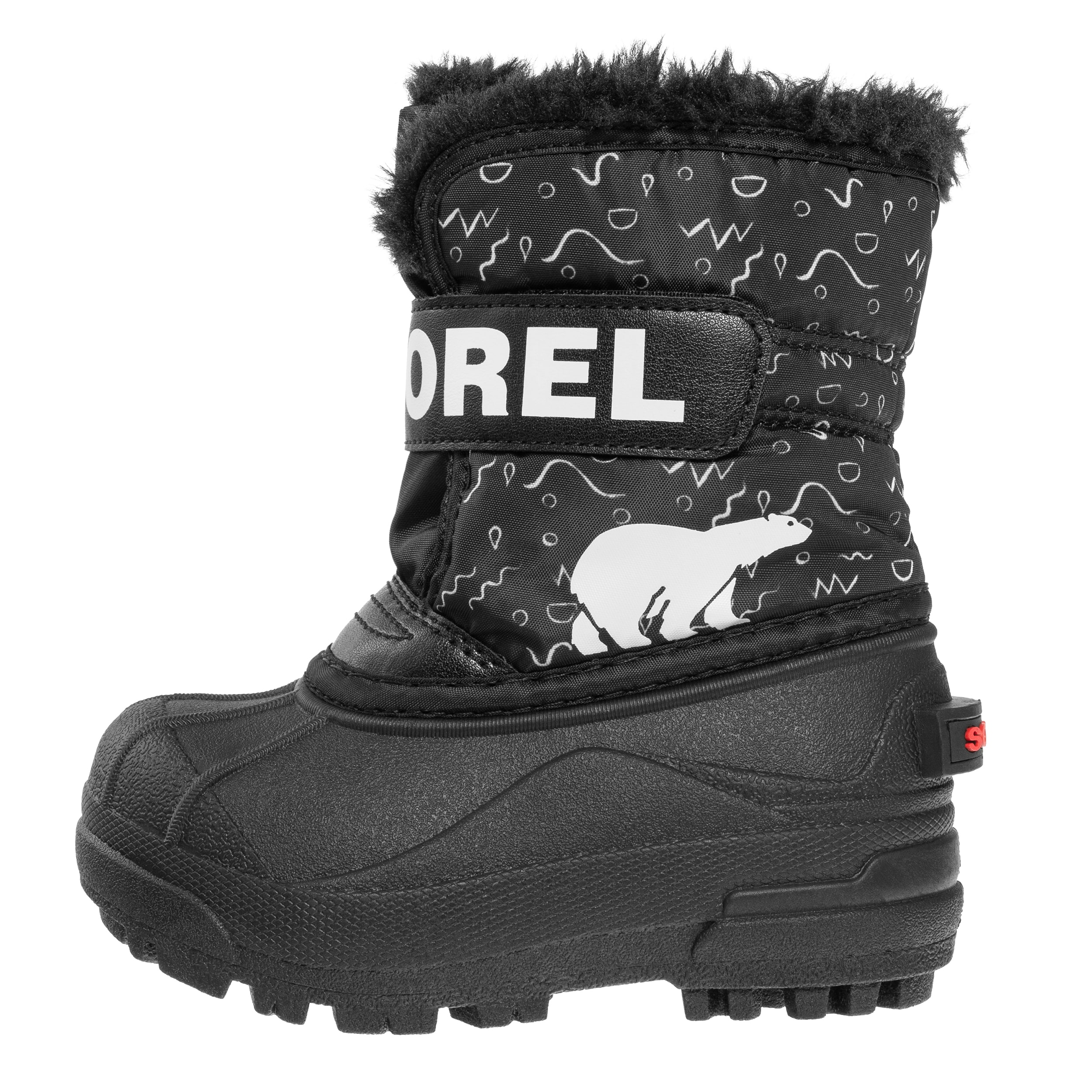 Sorel Snow Commander Boot Lasten Talvikengät - Black/Bright Red