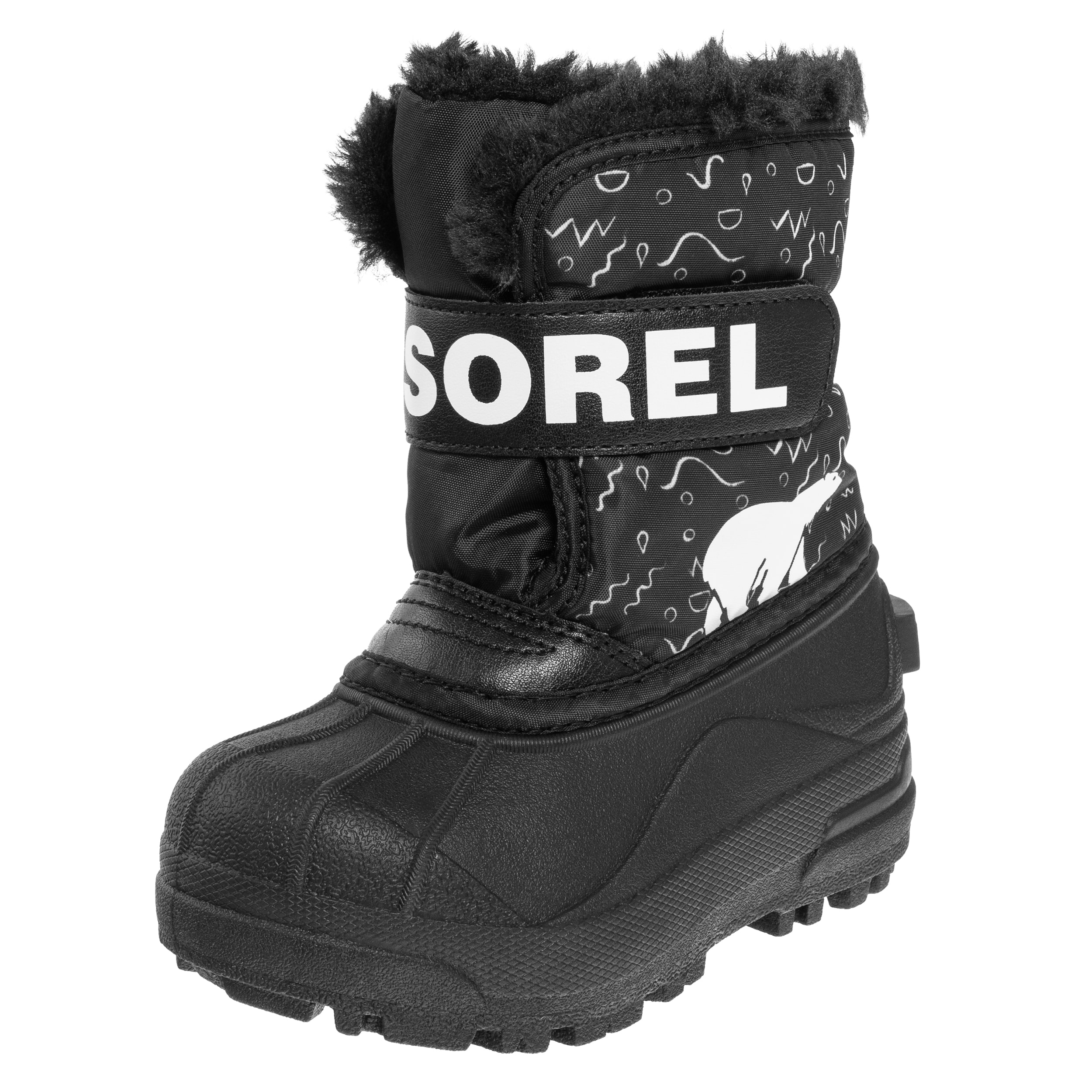 Sorel Snow Commander Boot Lasten Talvikengät - Black/Bright Red
