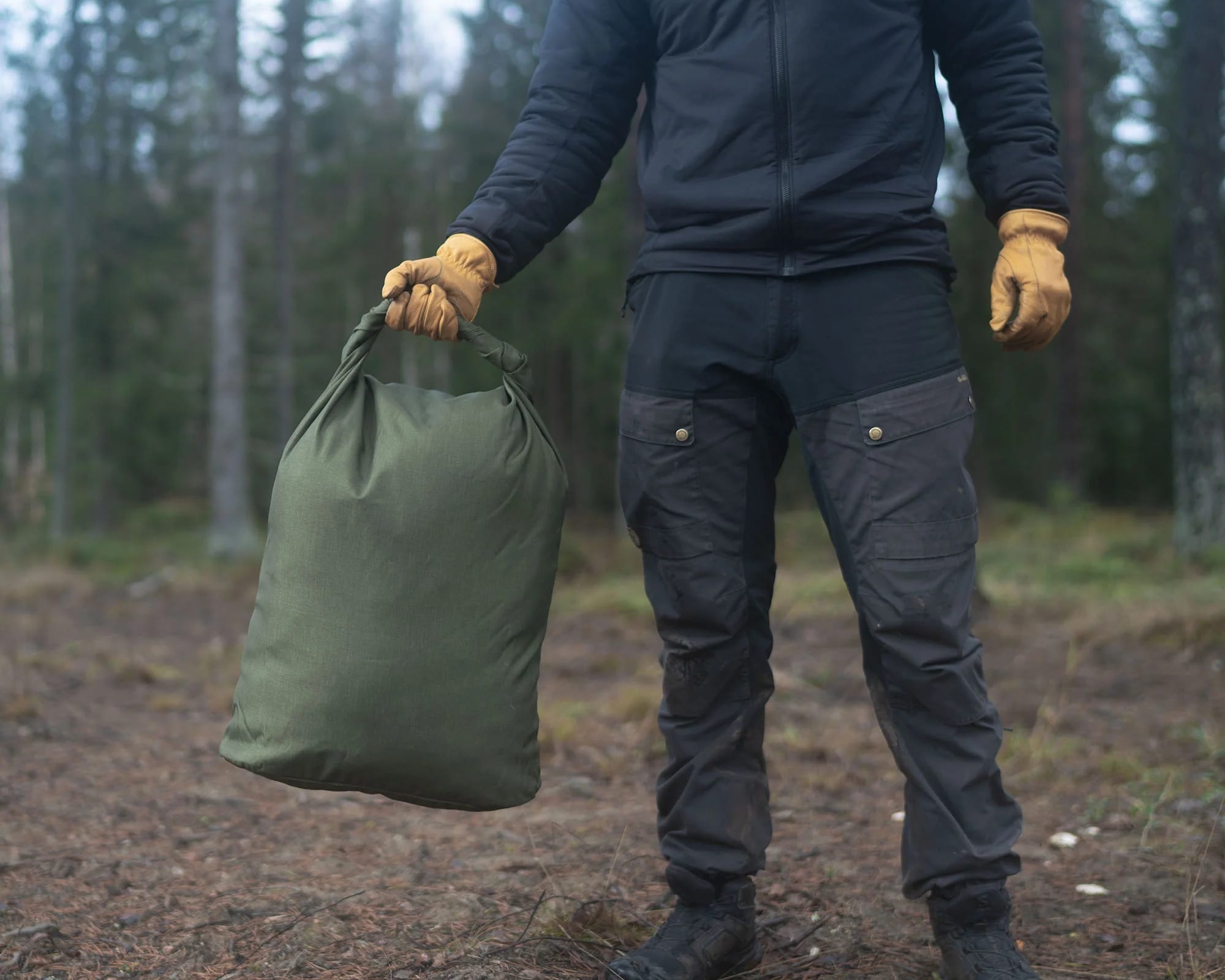 Savotta Stuffsack Rolltop 500D Kuljetuspussi 40 l - Green