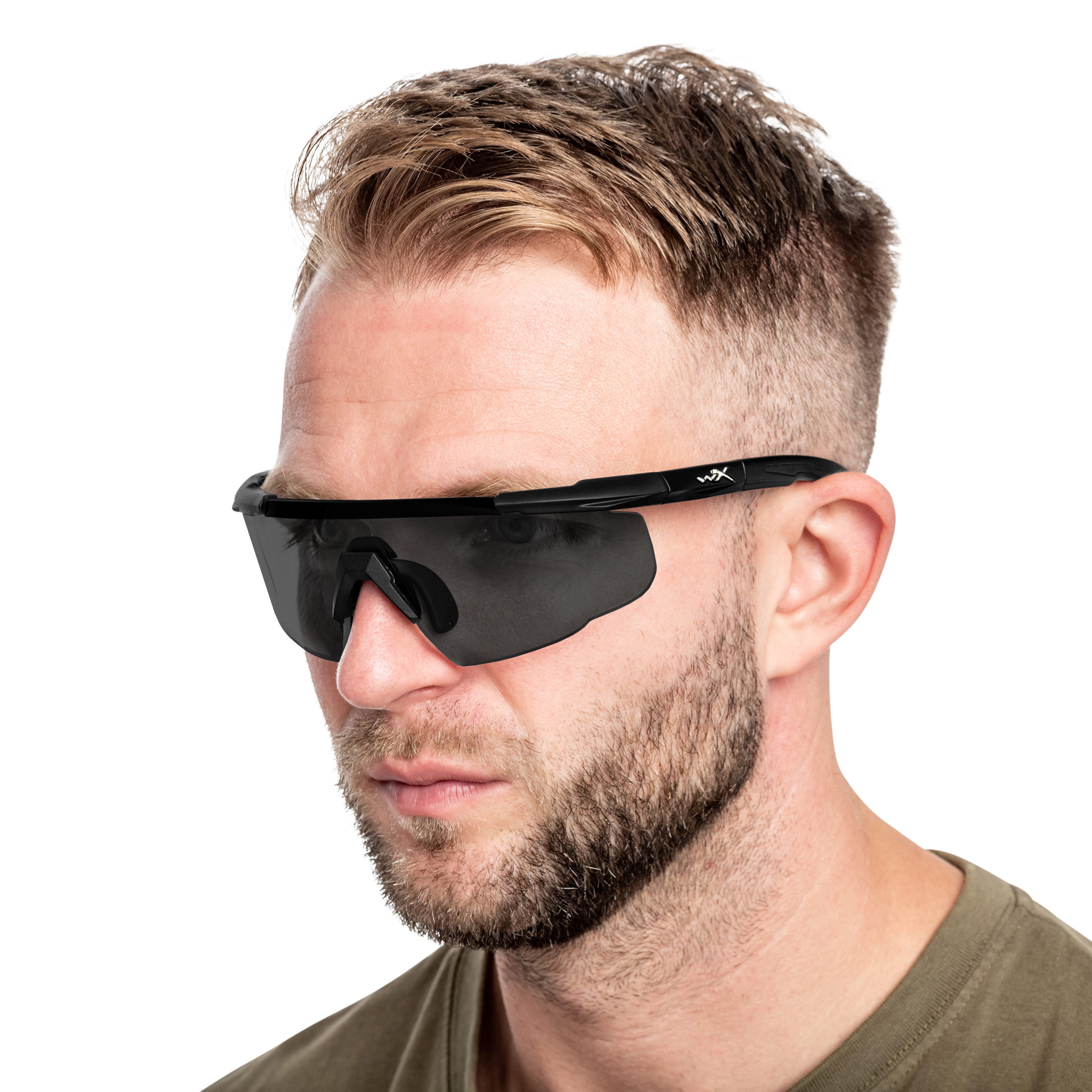 Wiley X Saber Advanced 2in1 - Tactical-lasit Grey/Clear/Matte Black + Anti-Fog Cleaner Kit -setti