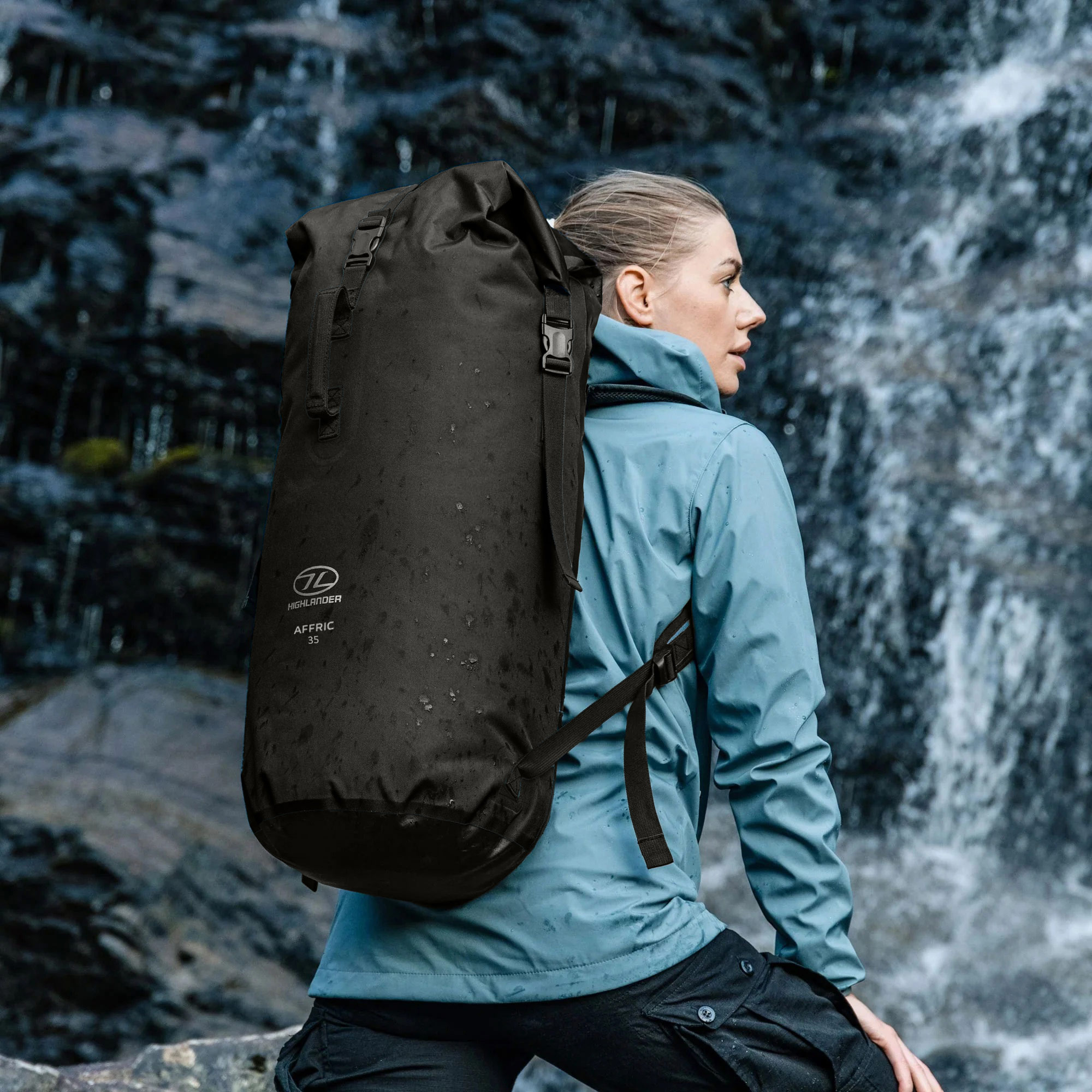 Highlander Outdoor Affric 35 l Vedenpitävä Reppu - Black