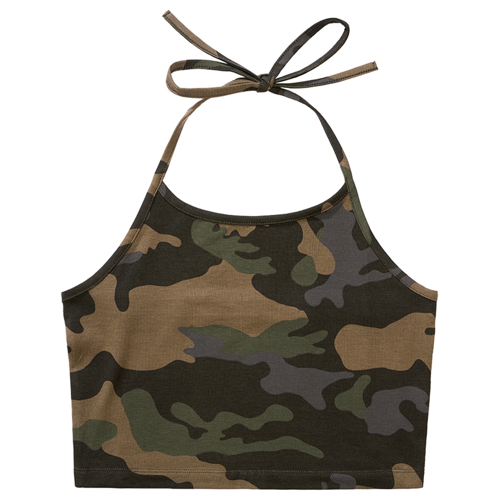Brandit Neckholder Top Naisten Paita - Dark Camo