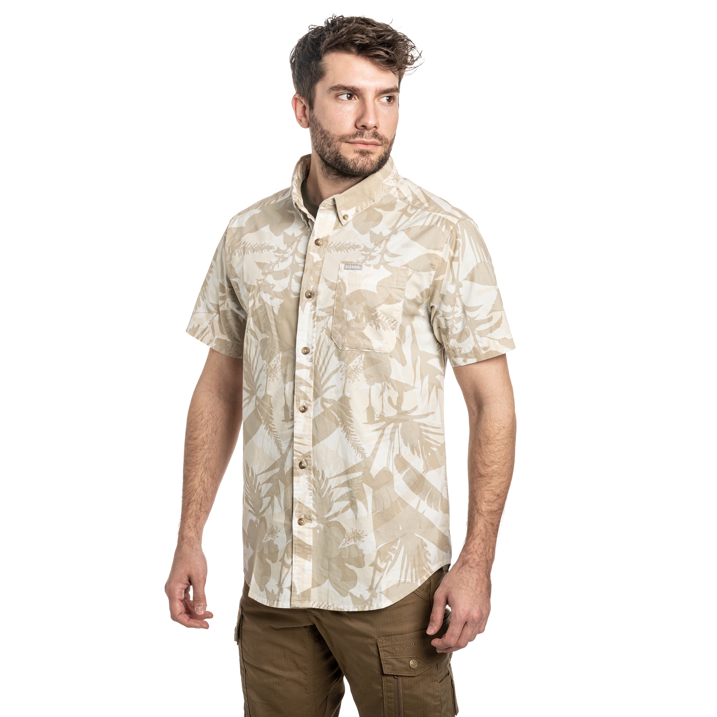 Columbia Rapid Rivers Printed Short Sleeve -paita - Sea Salt/Botaniflage