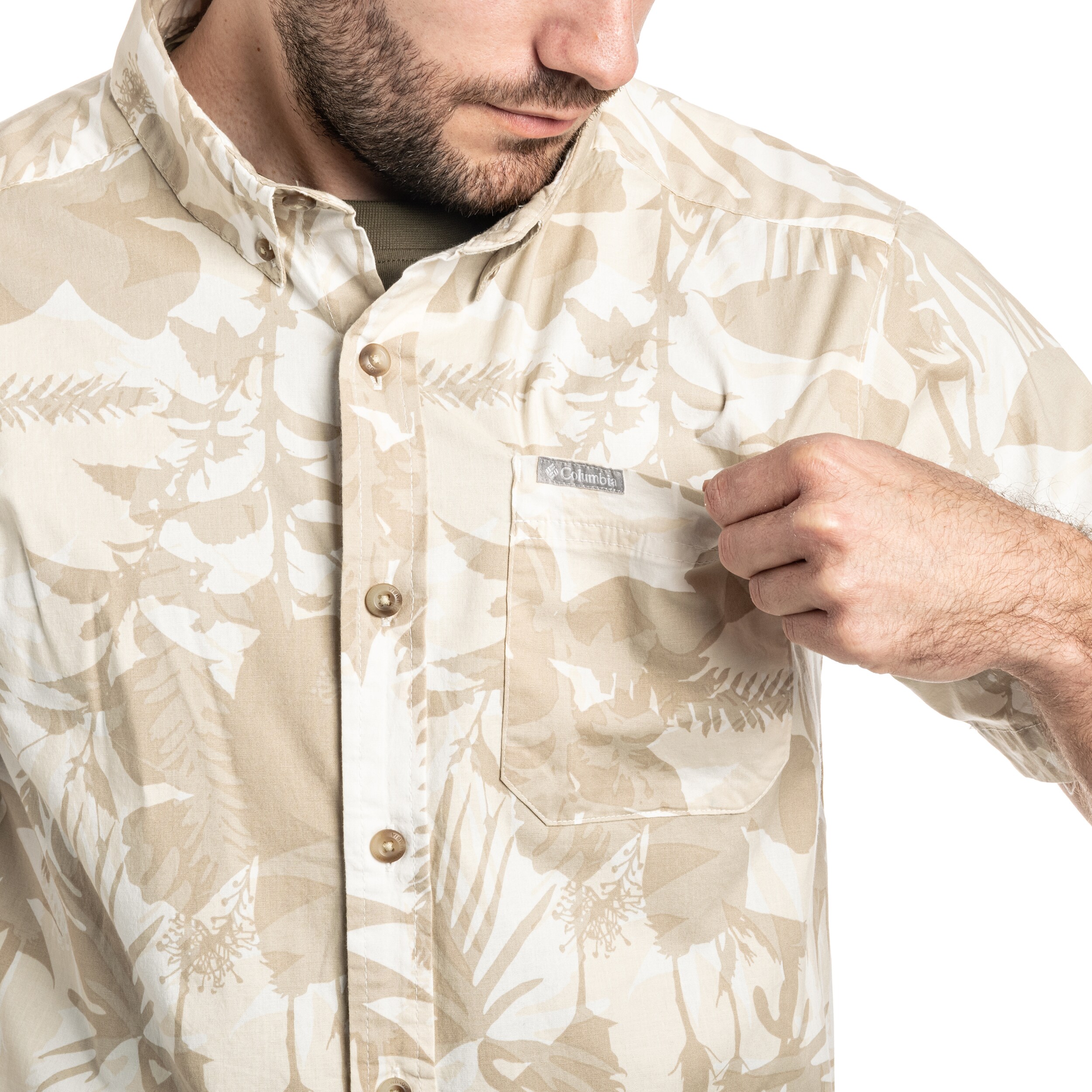Columbia Rapid Rivers Printed Short Sleeve -paita - Sea Salt/Botaniflage