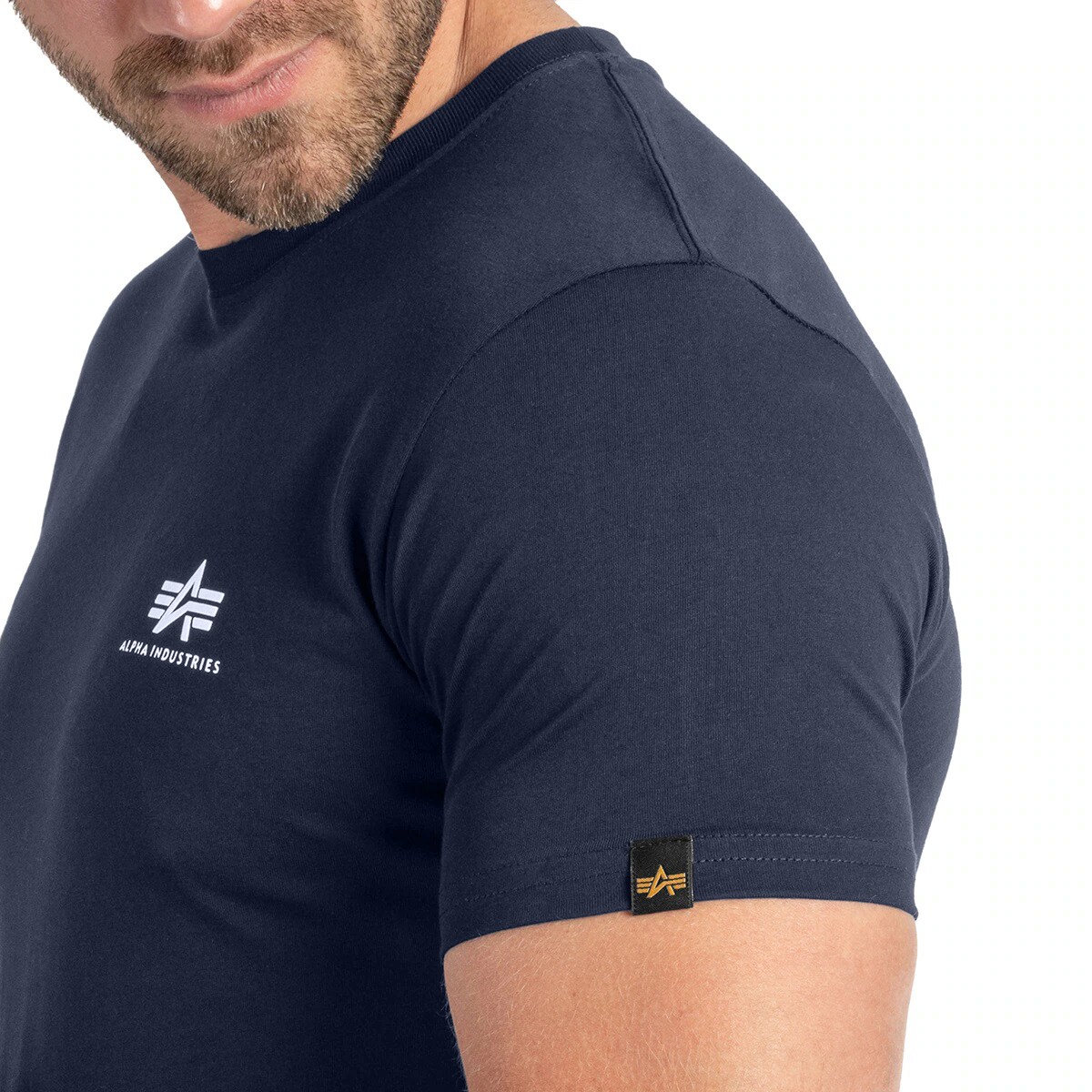 Alpha Industries Basic Small Logo T-paita - Replica Blue
