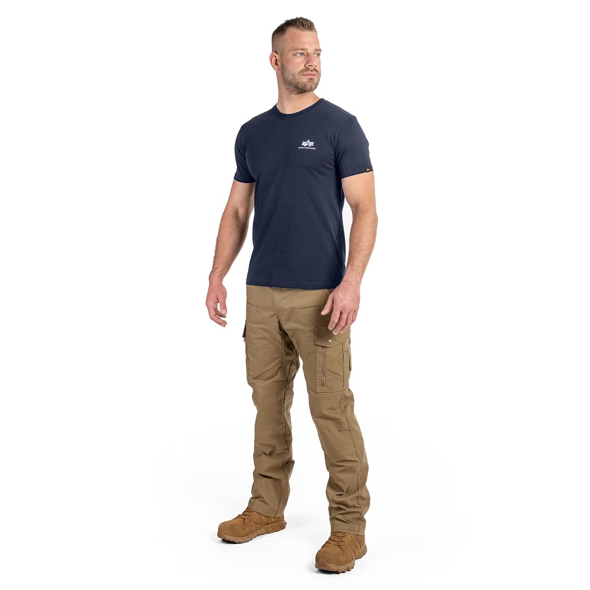 Alpha Industries Basic Small Logo T-paita - Replica Blue