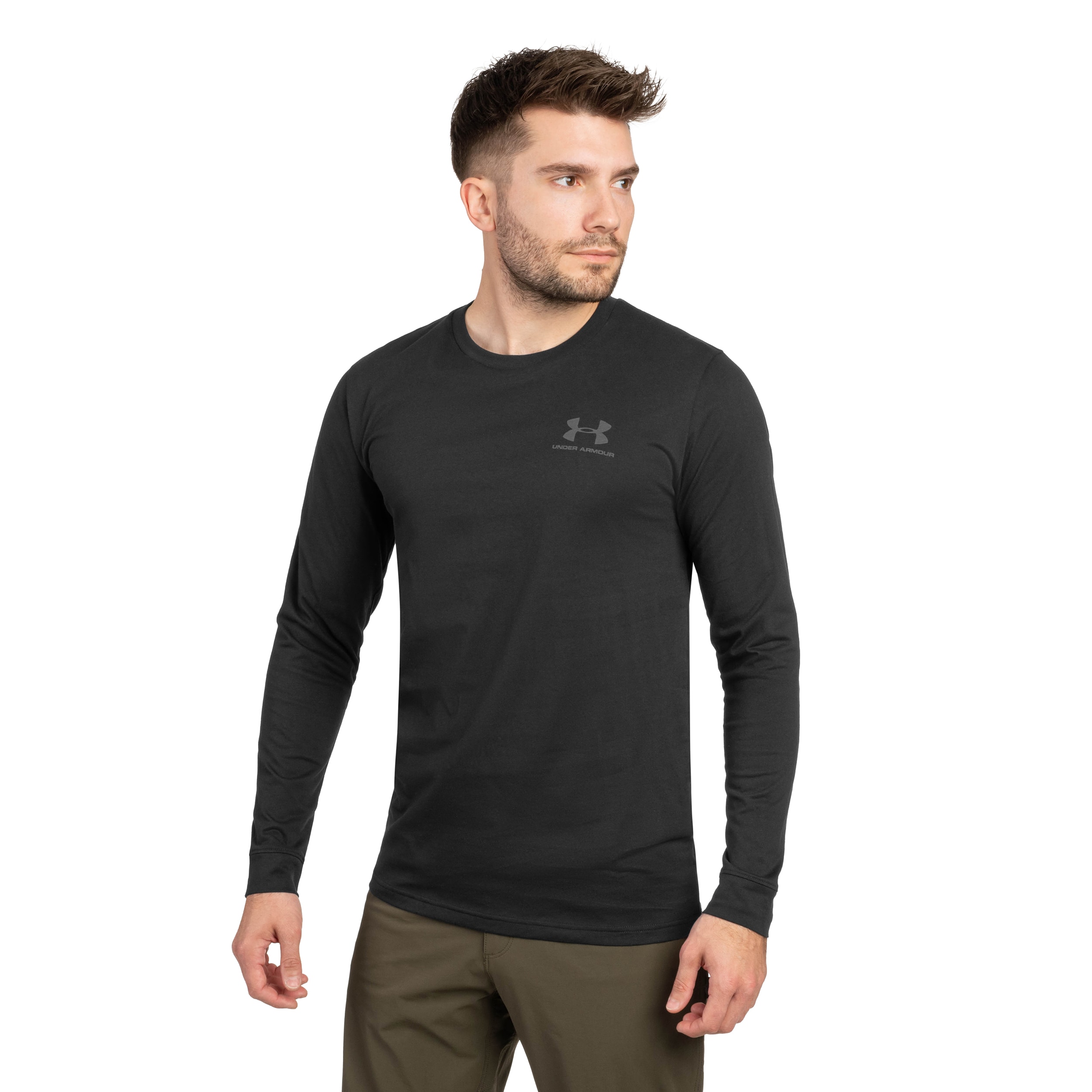 Under Armour Left Chest Long Sleeve - Black/Pitch Gray lämpöpaita