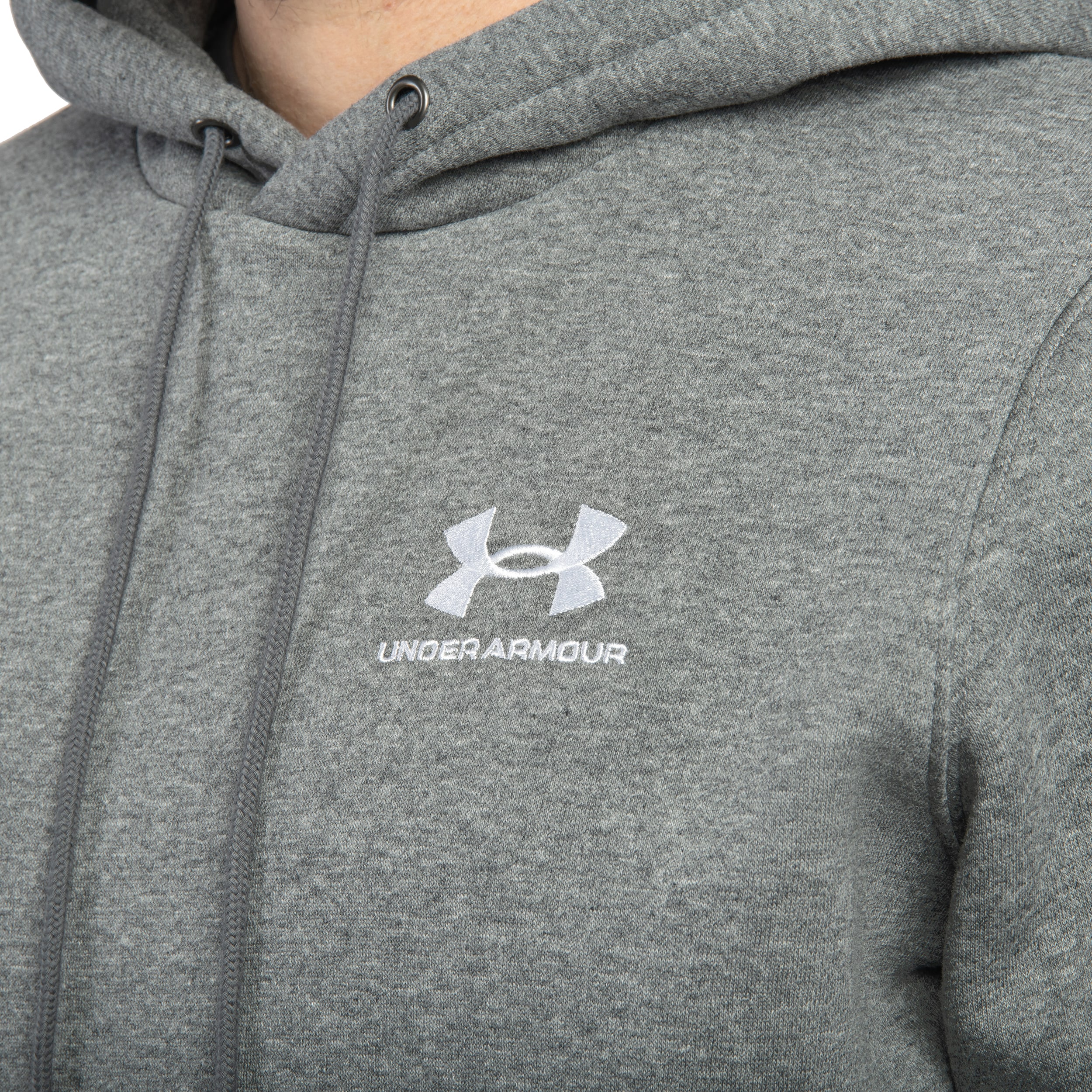 Under Armour Icon Fleece Hoodie - Pitch Gray Medium Heather/White