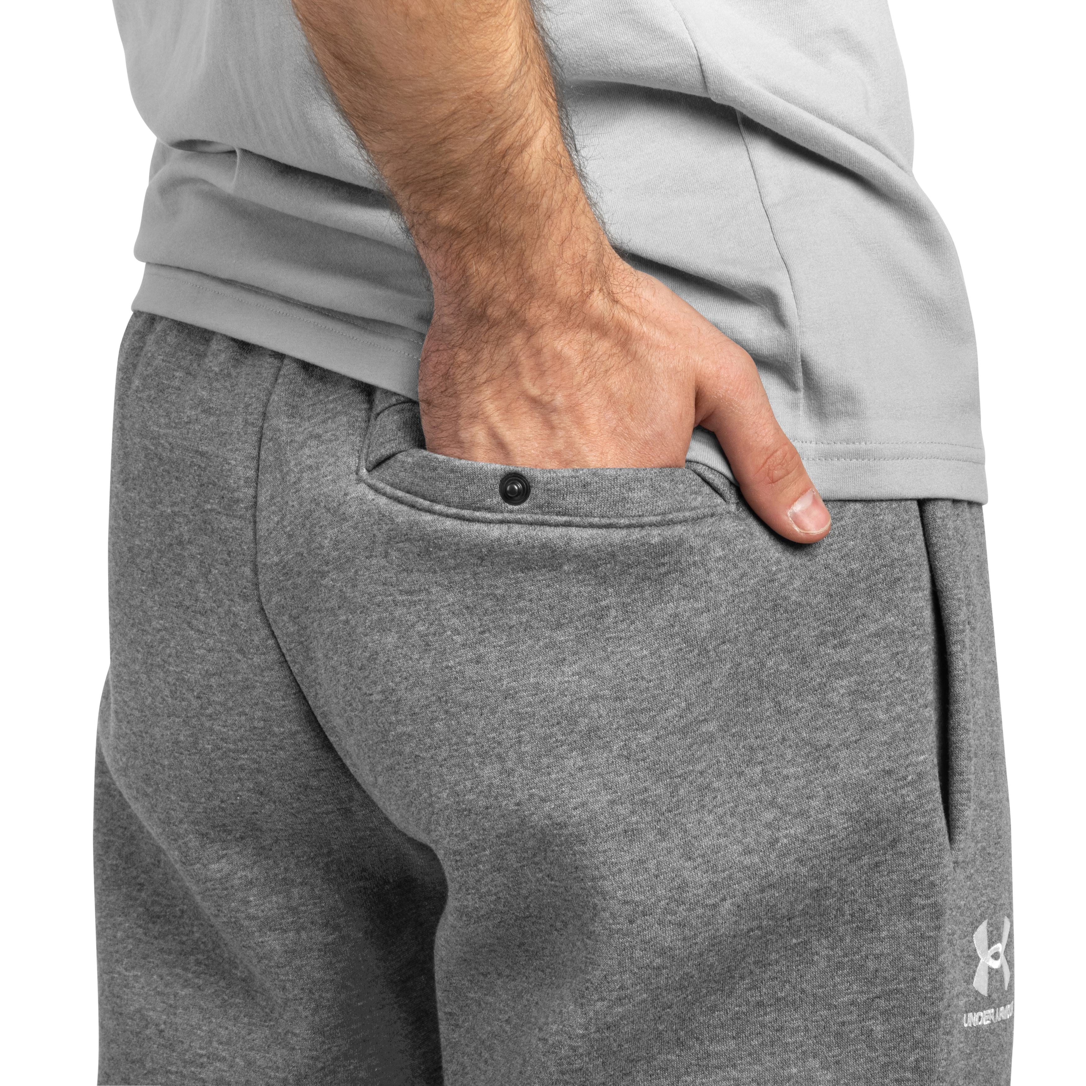 Under Armour Jogger Icon Fleece Housut - Pitch Gray Medium Heather/White