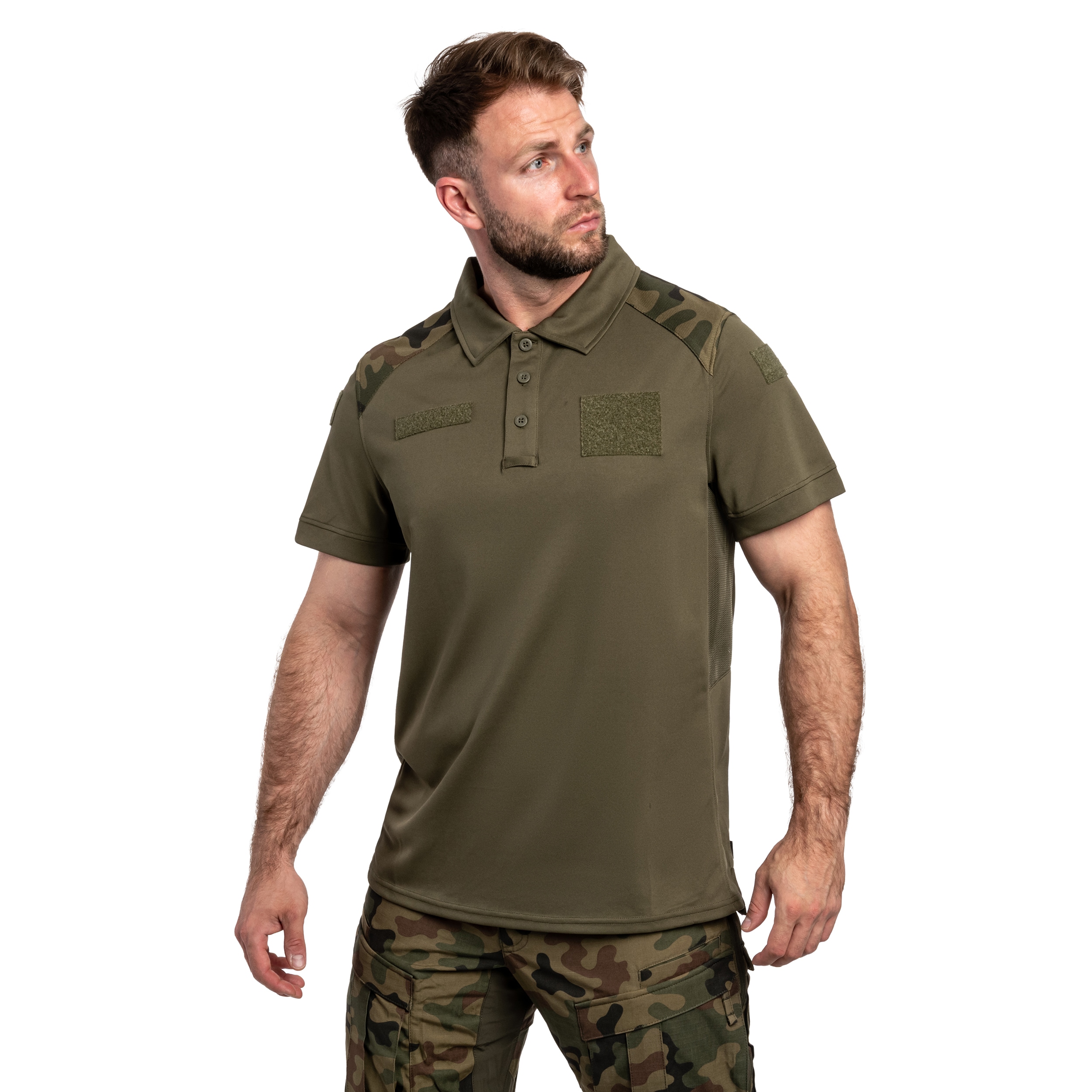 Helikon-Tex Polo-paita sotilasmalli 304A/MON - Olive Green/wz.93 Pantera PL Woodland
