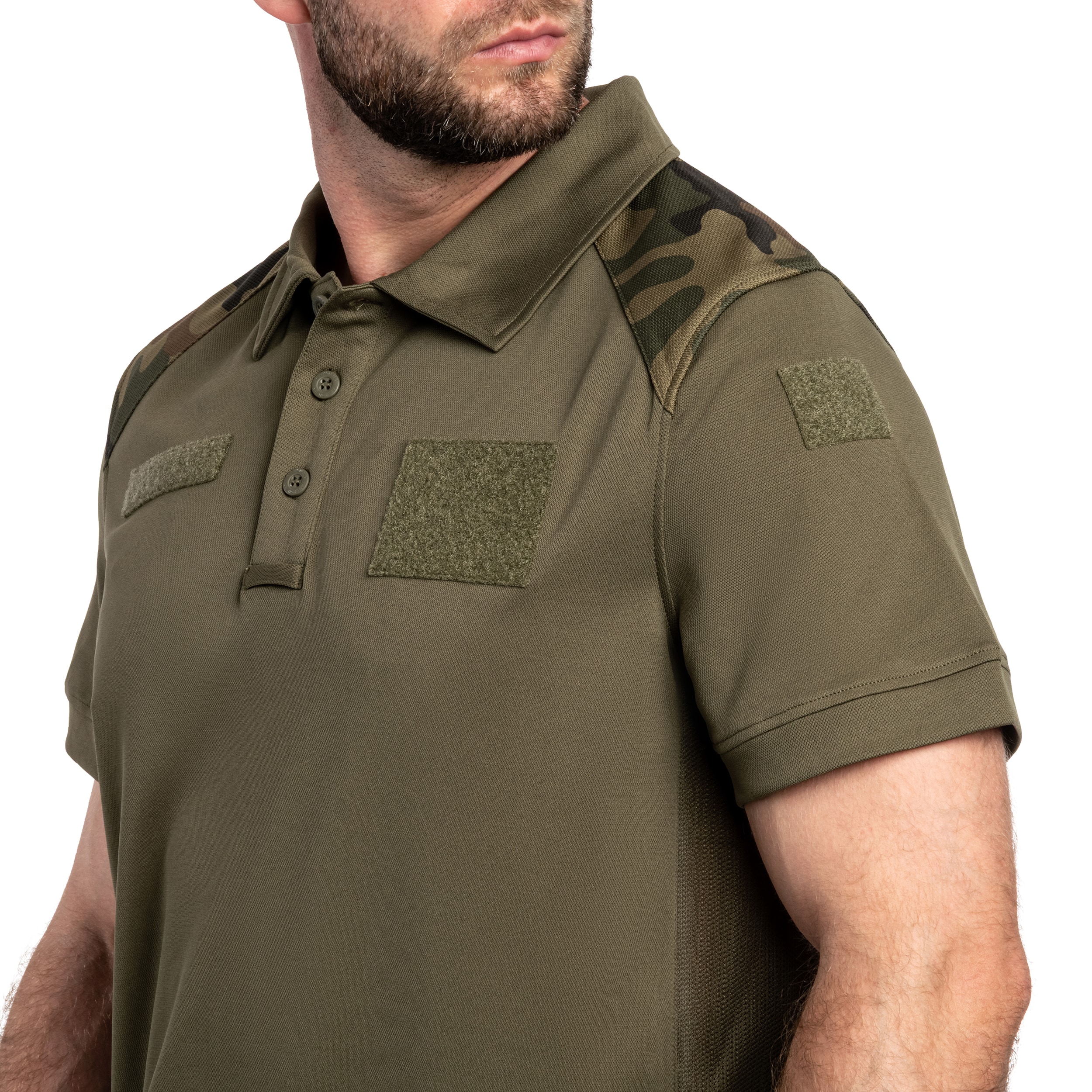 Helikon-Tex Polo-paita sotilasmalli 304A/MON - Olive Green/wz.93 Pantera PL Woodland