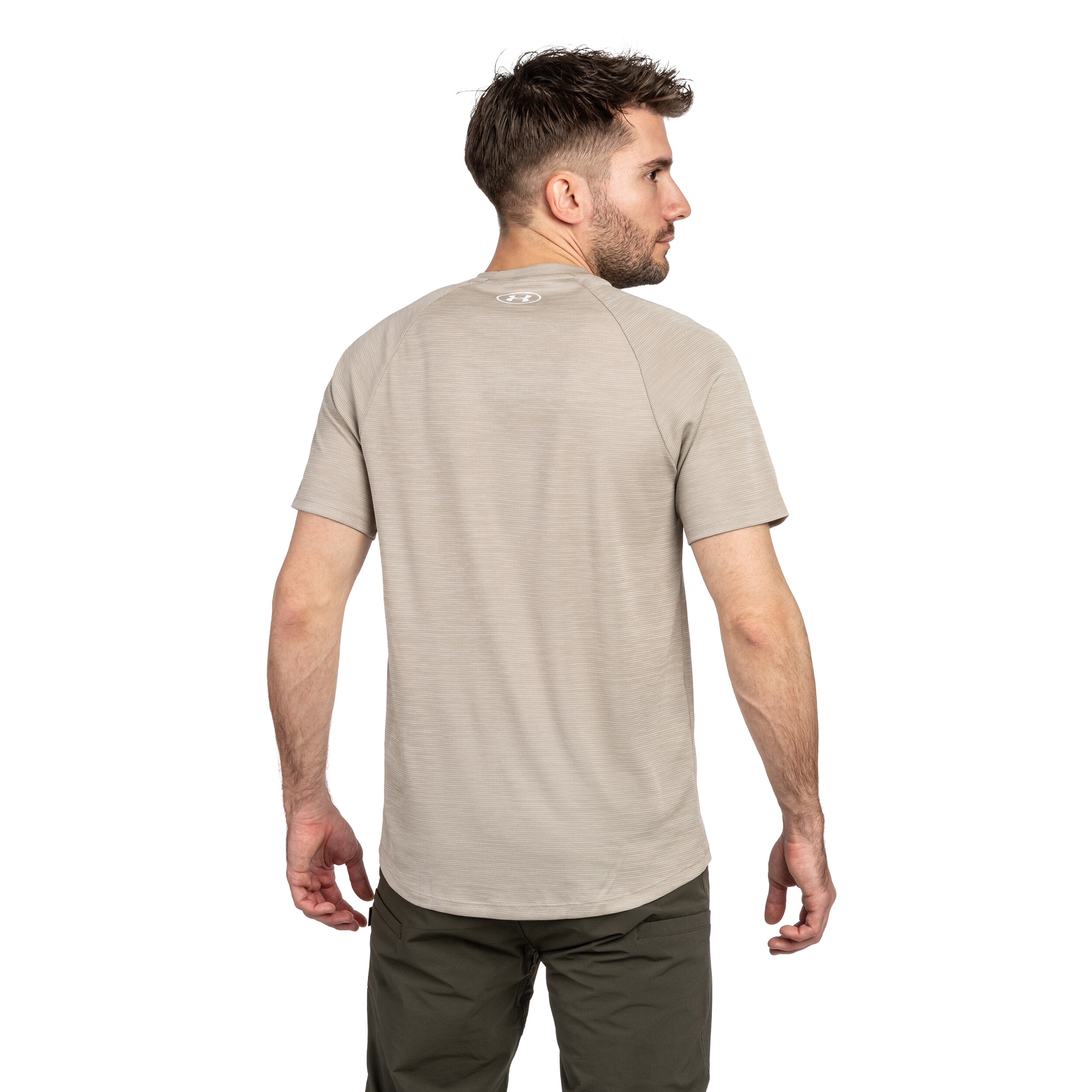 Under Armour UA Tech Textured T-paita - Timberwolf Taupe/White