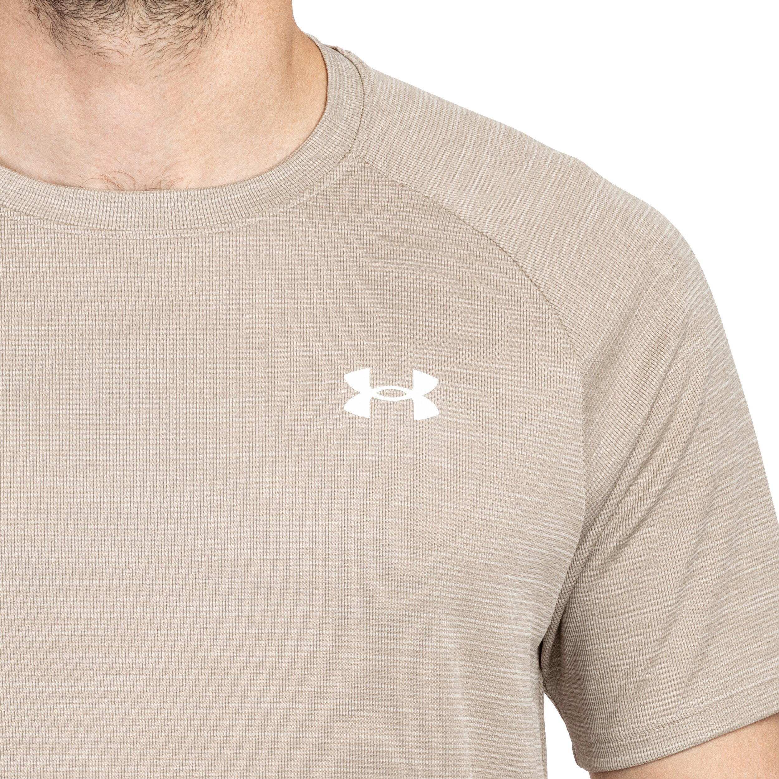 Under Armour UA Tech Textured T-paita - Timberwolf Taupe/White