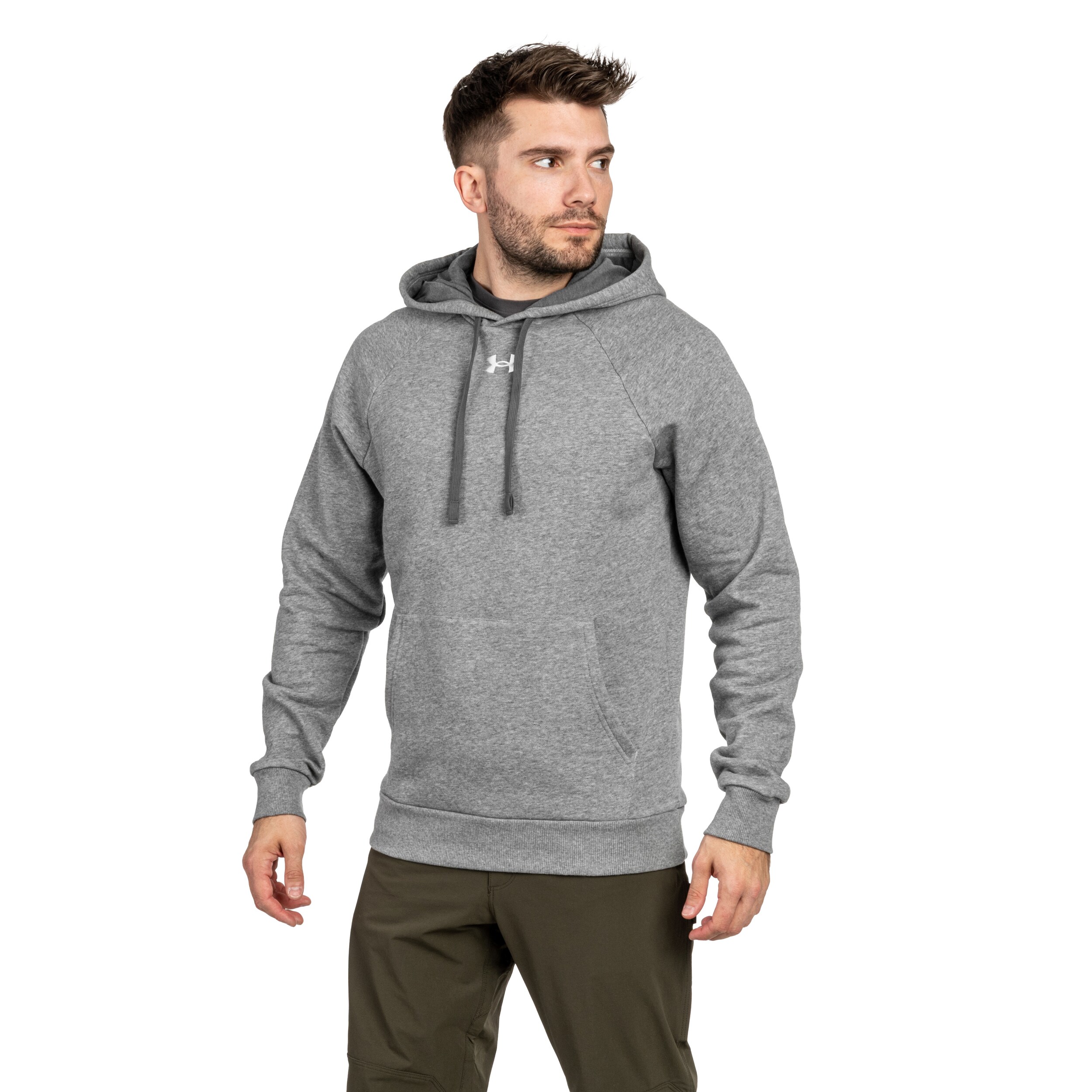 Under Armour Rival Fleece Collegepaita - Castlerock Light Heather/White