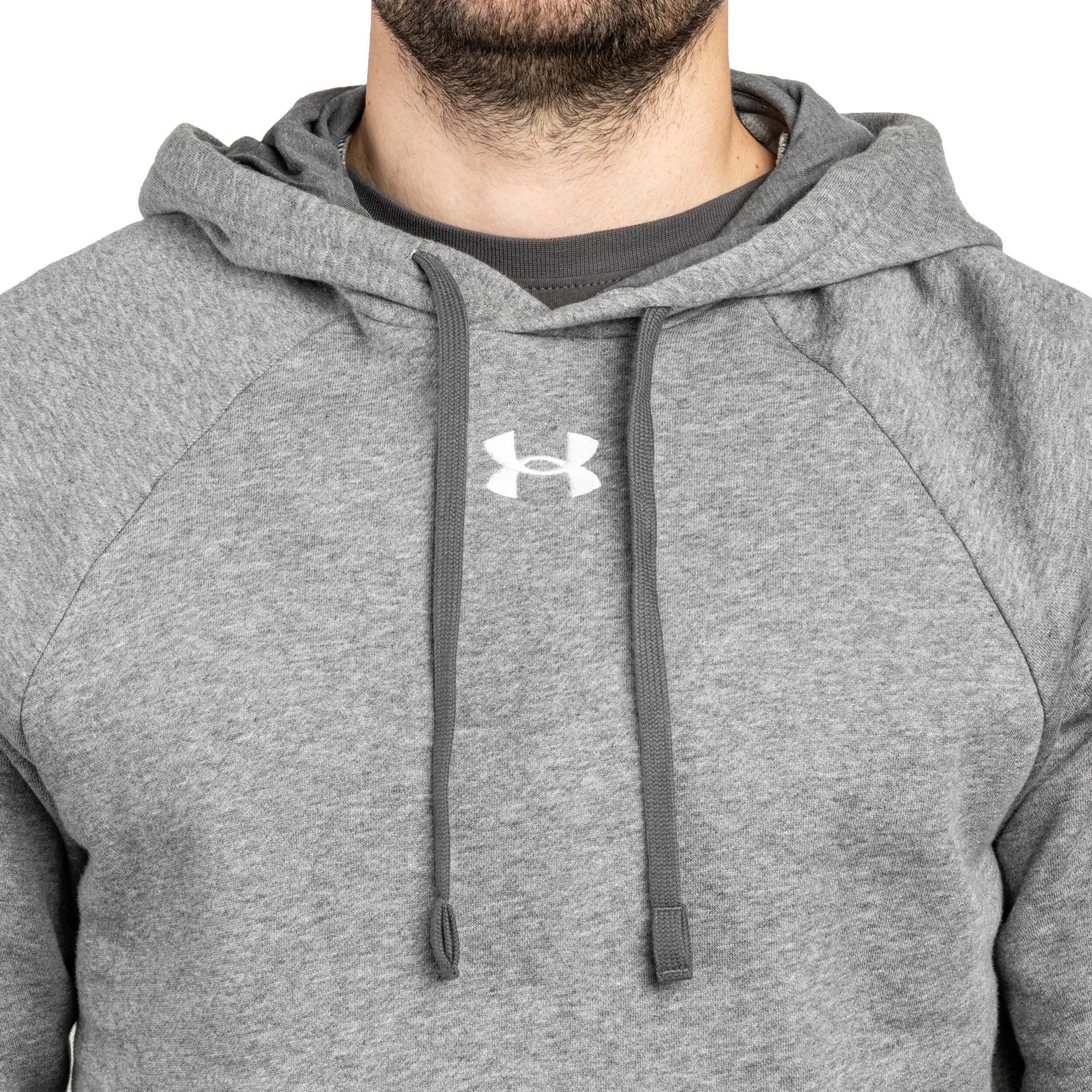 Under Armour Rival Fleece Collegepaita - Castlerock Light Heather/White