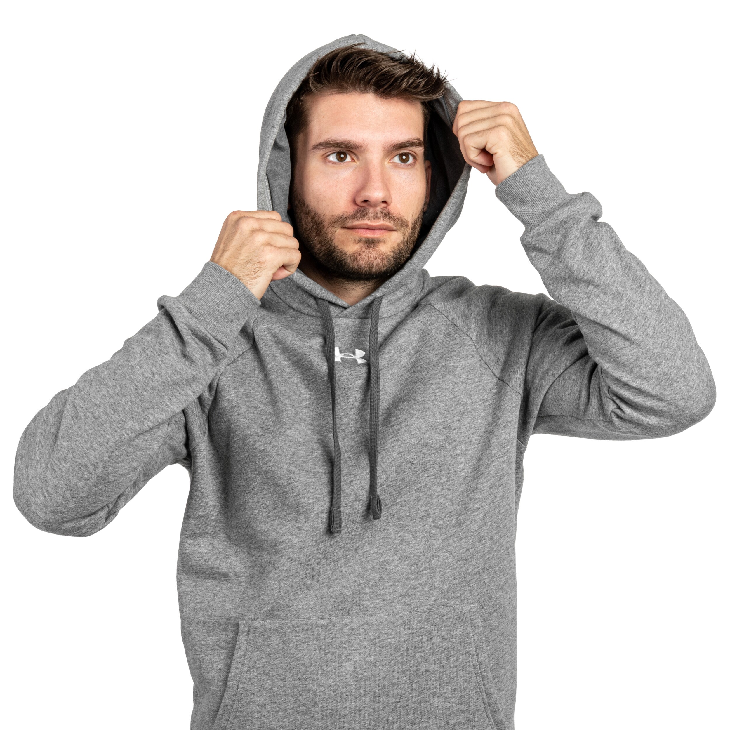 Under Armour Rival Fleece Collegepaita - Castlerock Light Heather/White