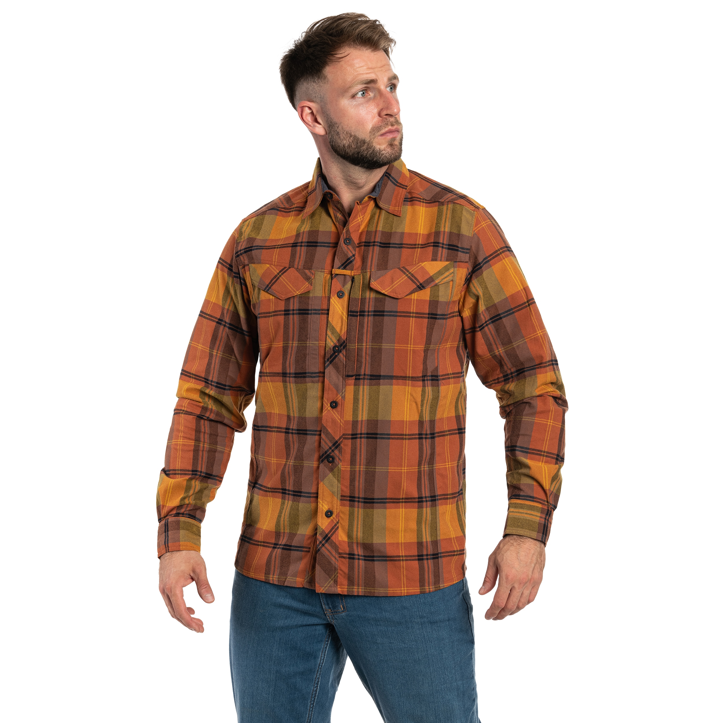 Helikon-Tex Defender Mk2 Nylon Sorona Blend -kauluspaita - Evening Pumpkin Plaid