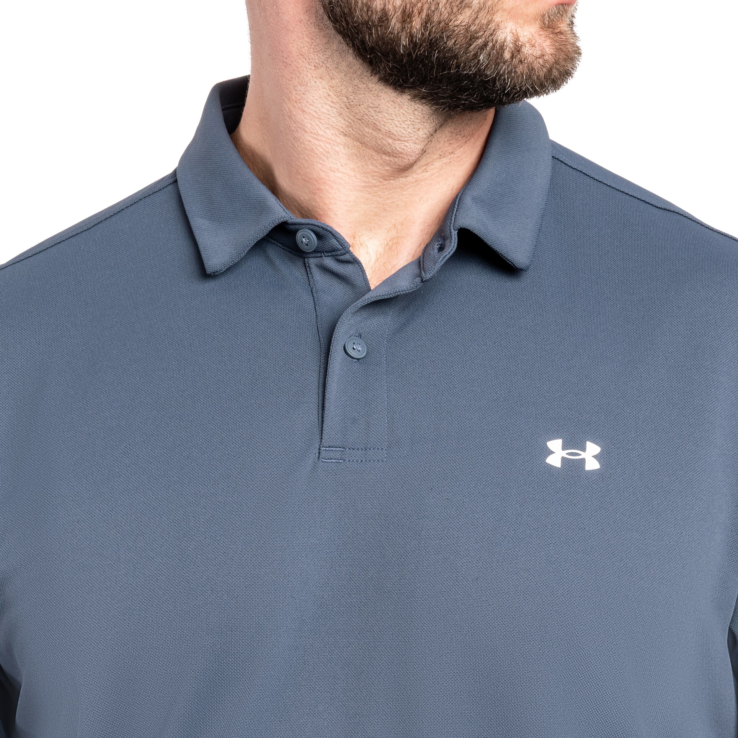 Under Armour Tee To Green Pique termopaita polo - Downpour Gray / White