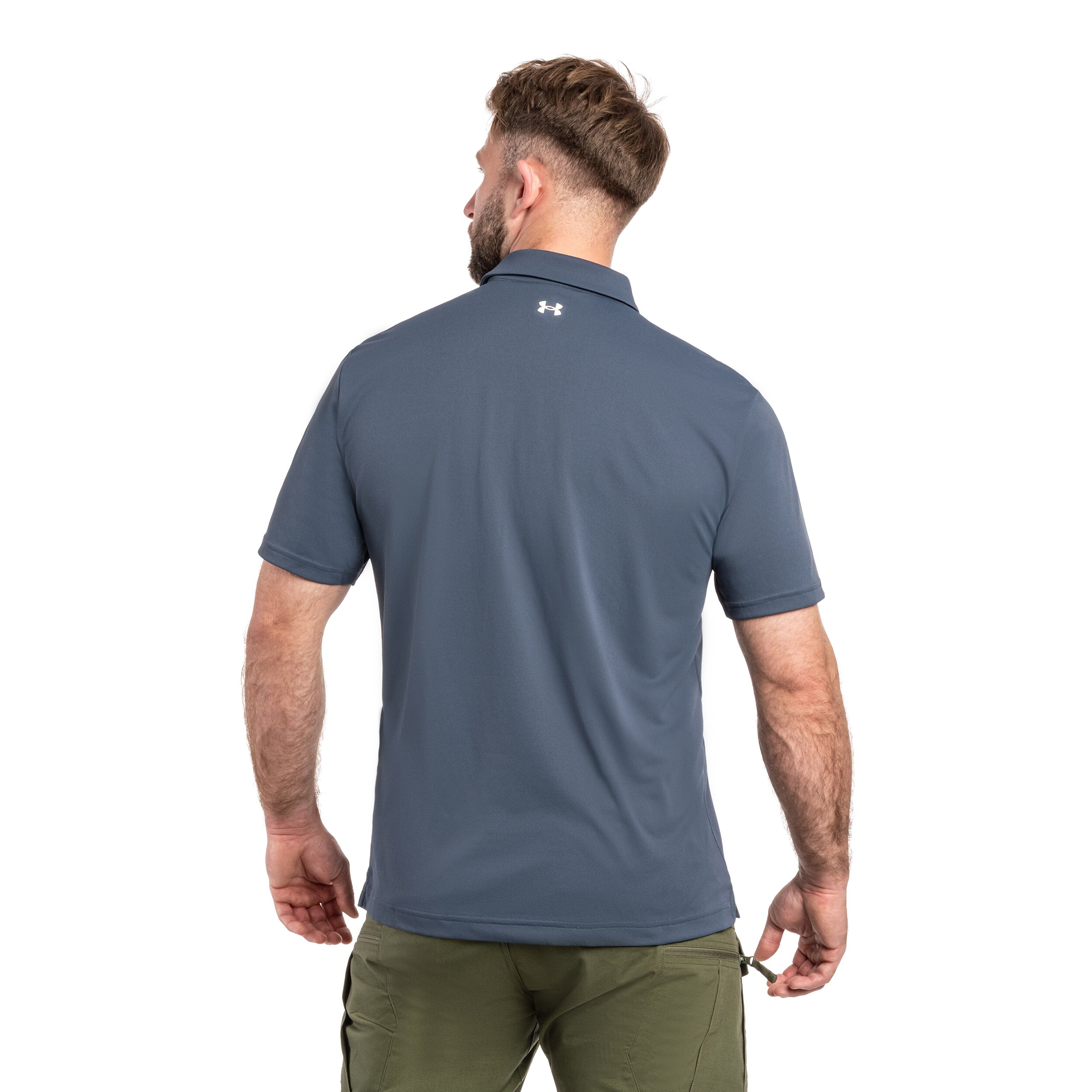 Under Armour Tee To Green Pique termopaita polo - Downpour Gray / White