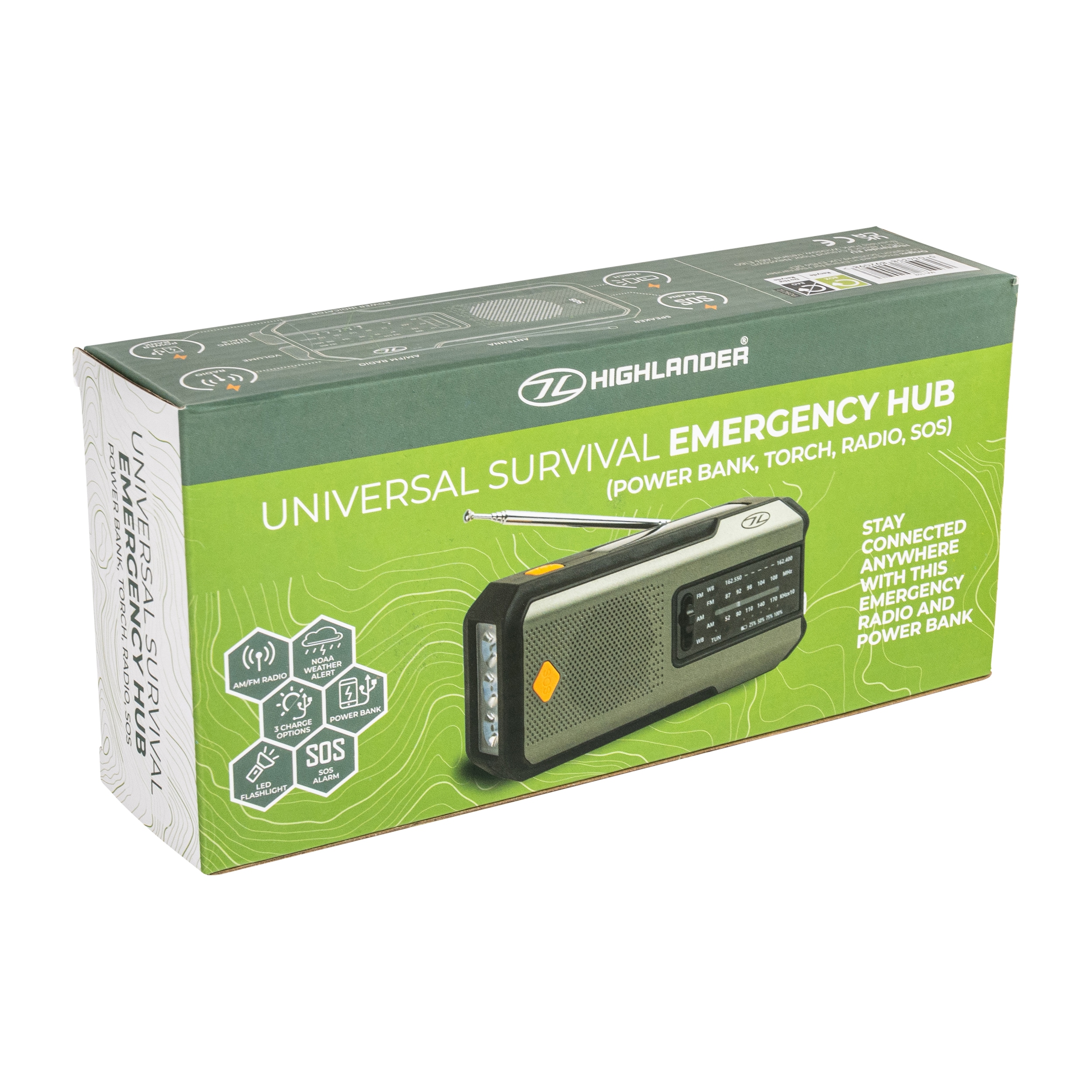 Highlander Outdoor Universal Survival Emergency Hub Hätätilaradio