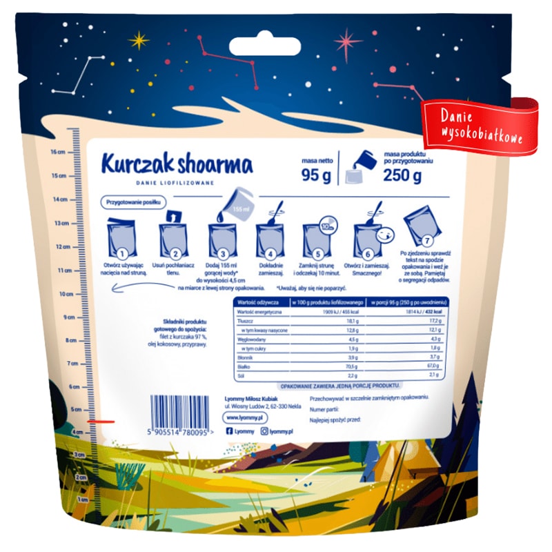 Lyommy Kurczak Shoarma Freeze-Dried Meal 95 g/432 kcal