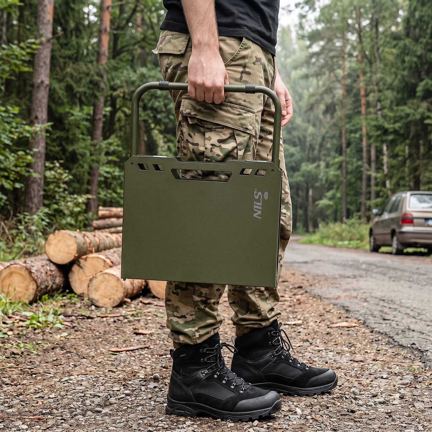 Nils Camp Military Taitettava Pöytä - Olive