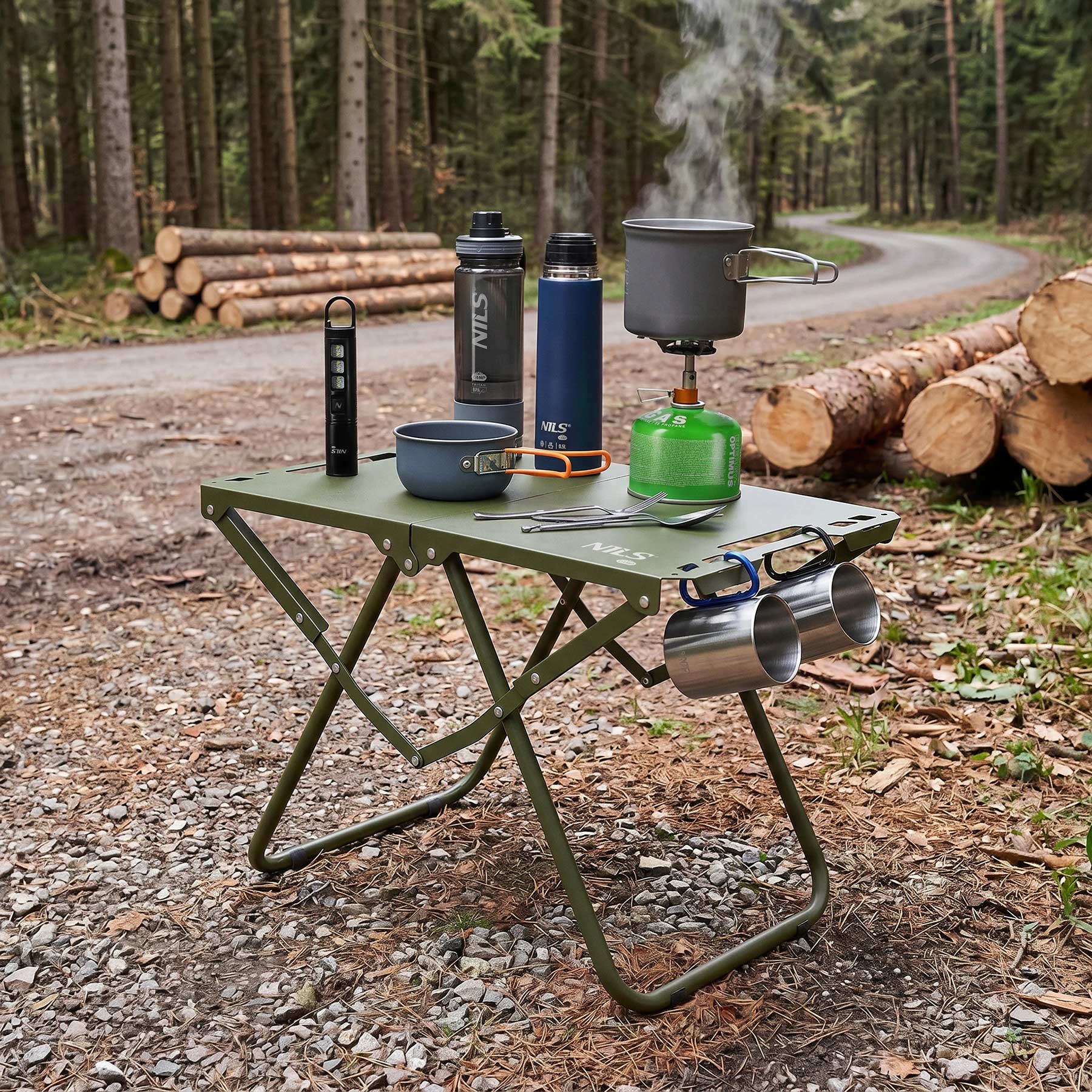 Nils Camp Military Taitettava Pöytä - Olive