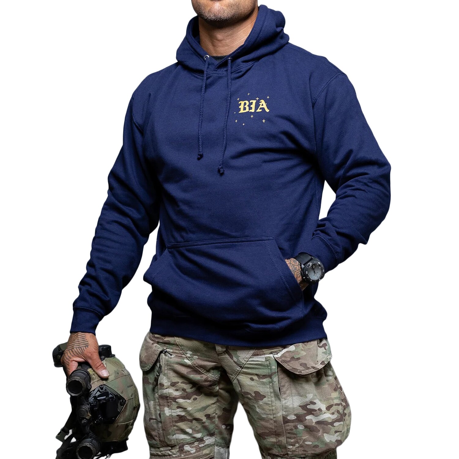 Brothers in Arms Stars Hoodie Huppari - Navy