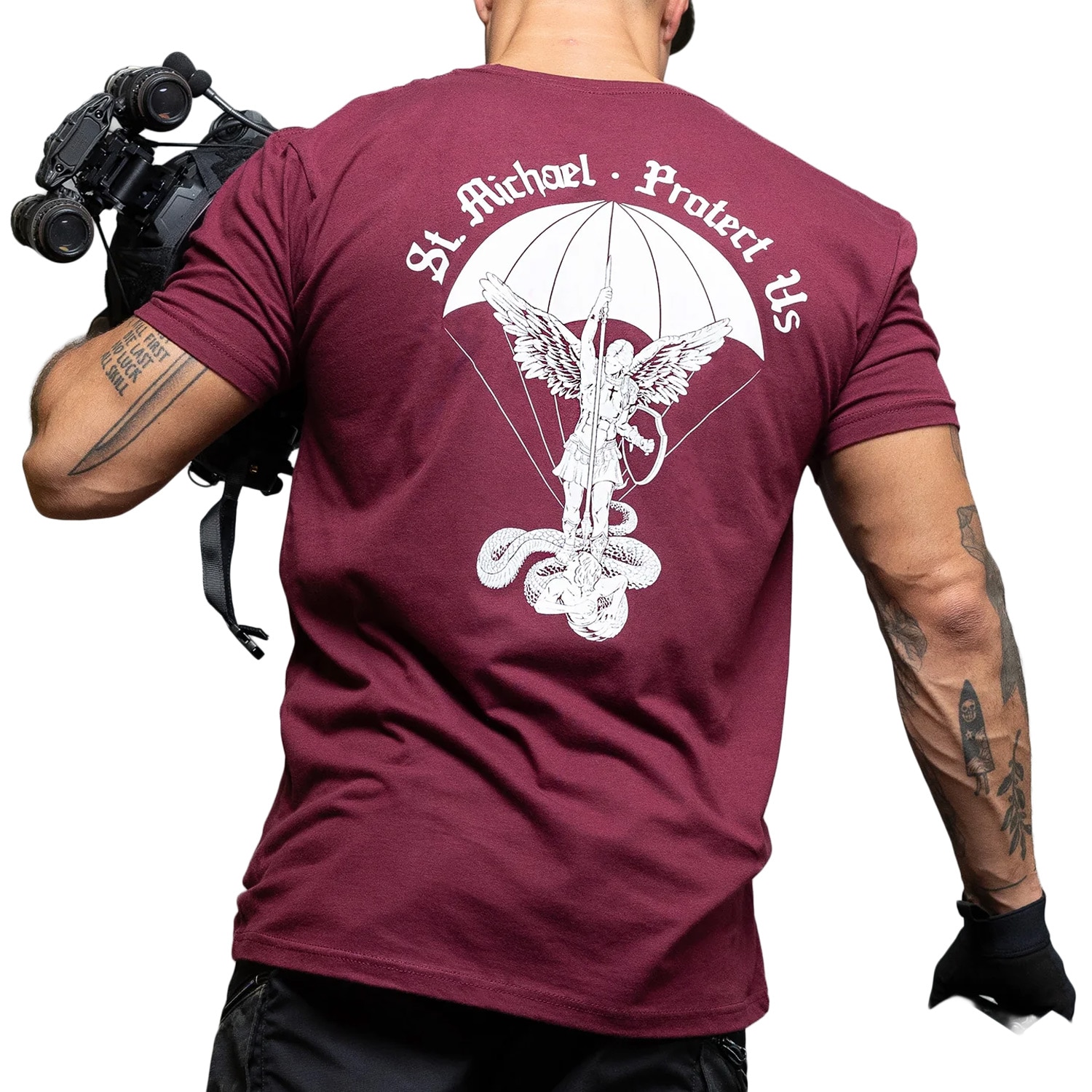 Brothers In Arms St. Michael T-paita - Bordeaux