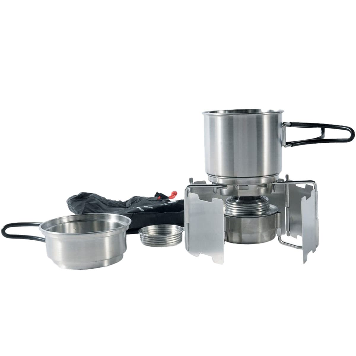 Tatonka Alkohol Burner Set retkikeitin kattilalla