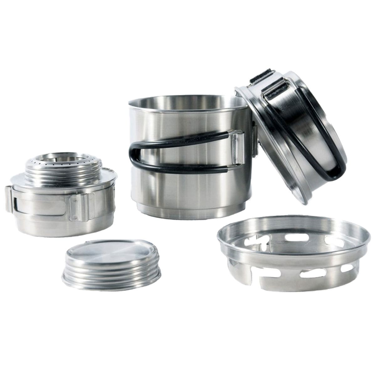 Tatonka Alkohol Burner Set retkikeitin kattilalla