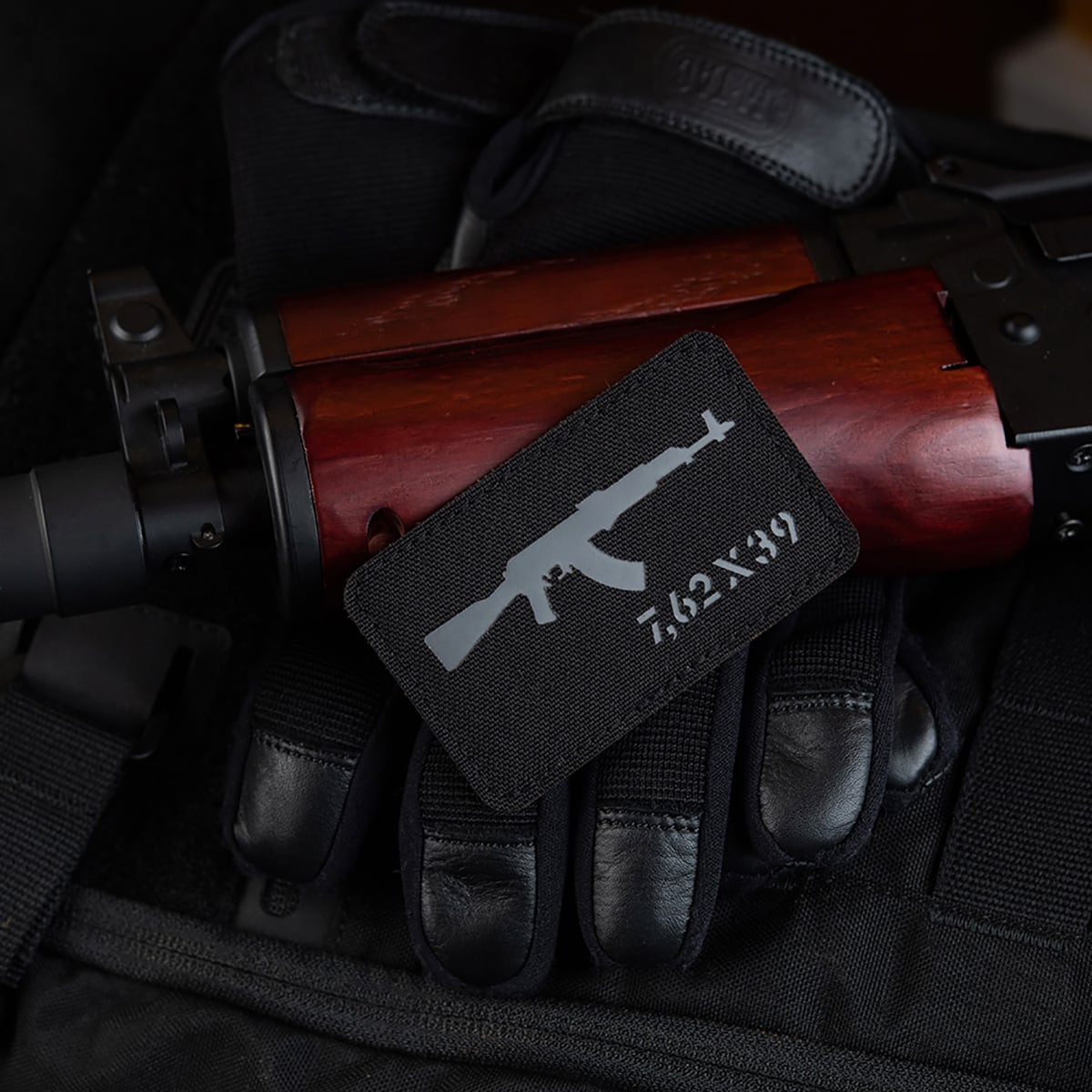 M-Tac AKM 7,62 x 39 Laser Cut Morale Patch - Black/Grey