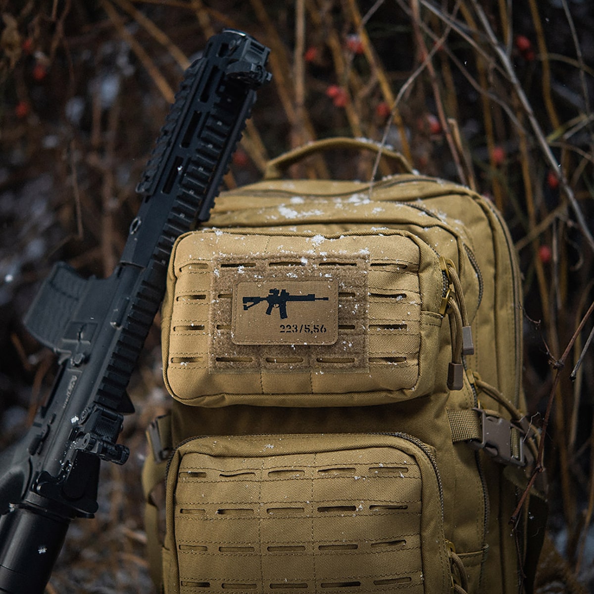 M-Tac AR-15 223/5,56 Laser Cut Morale Patch - Coyote/Black