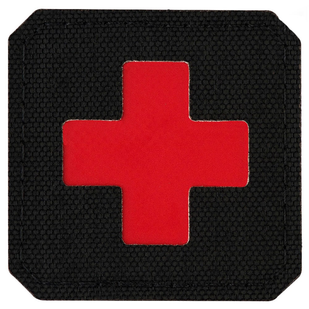 M-Tac Medic Cross Laser Cut Lääkäritunnusmerkki - Black/Red