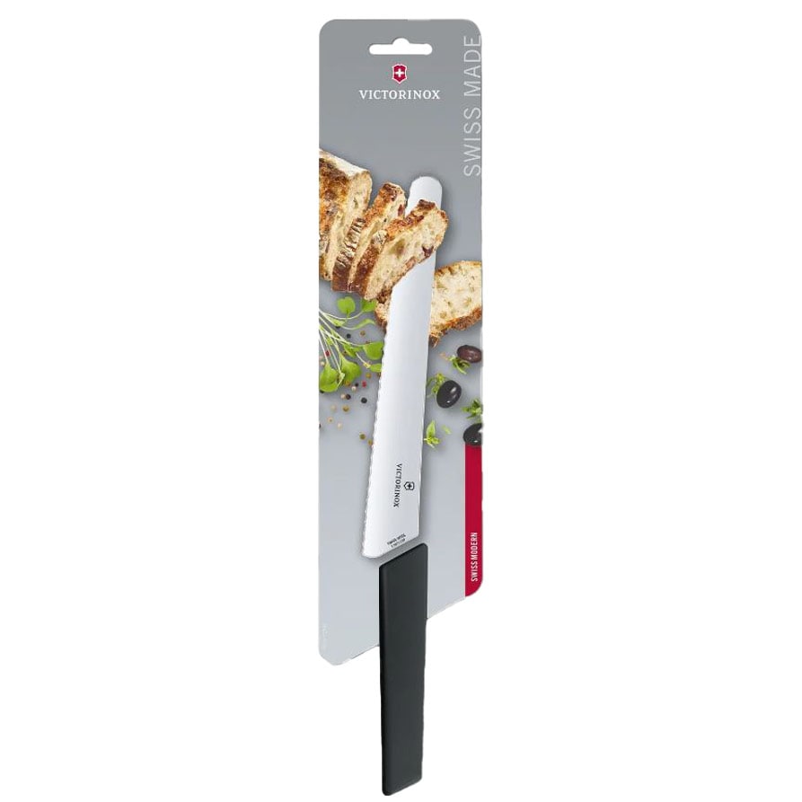 Victorinox Modern Black Keittiöveitsi, aaltoterä 22 cm