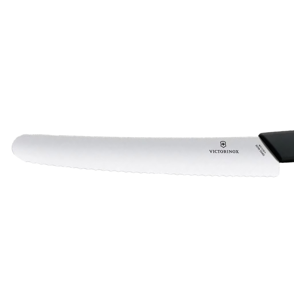 Victorinox Modern Black Keittiöveitsi, aaltoterä 22 cm