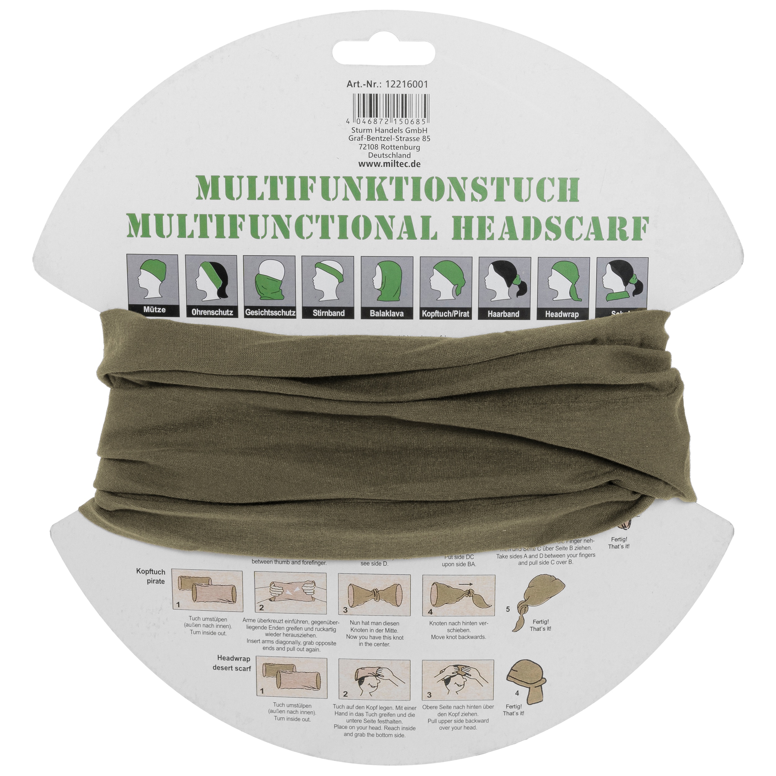 Mil-Tec Monikäyttöhuivi - Olive