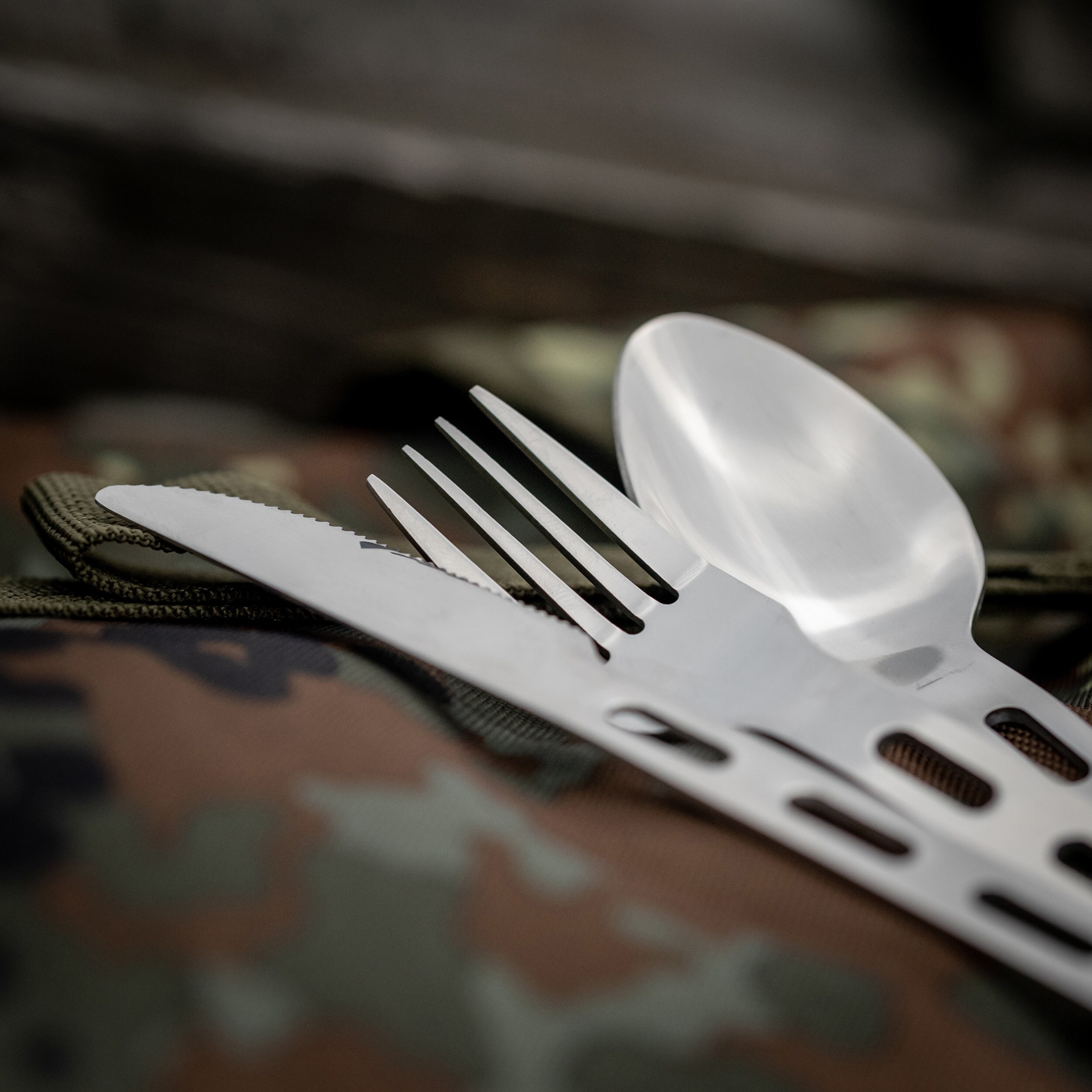 Mil-Tec 3-osainen teräksinen ruokailuväline
