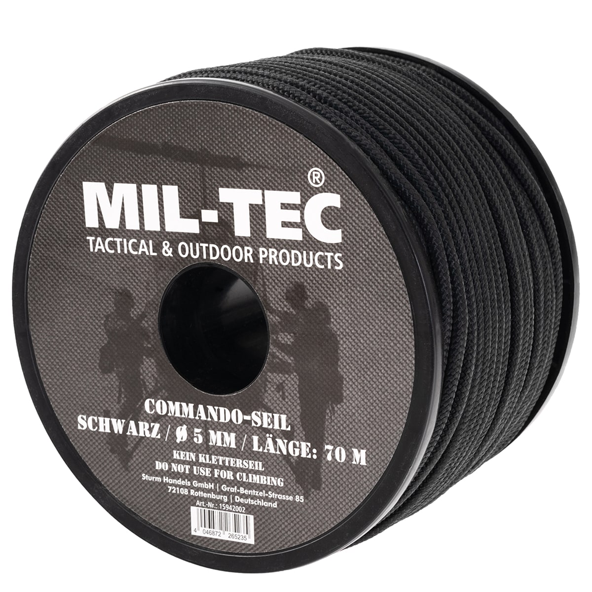 Mil-Tec Commando Köysi 70 m x 5 mm - Black