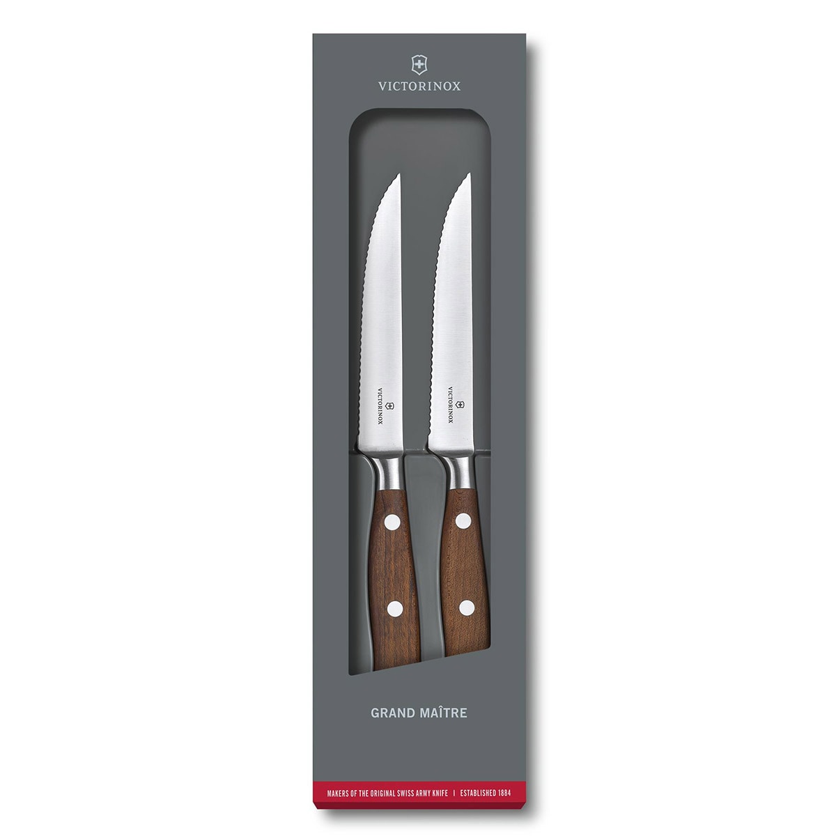 Victorinox Grand Maitre Wood - 2 Kappaleen Keittiöveitsisetti, Pihviveitsi 12 cm
