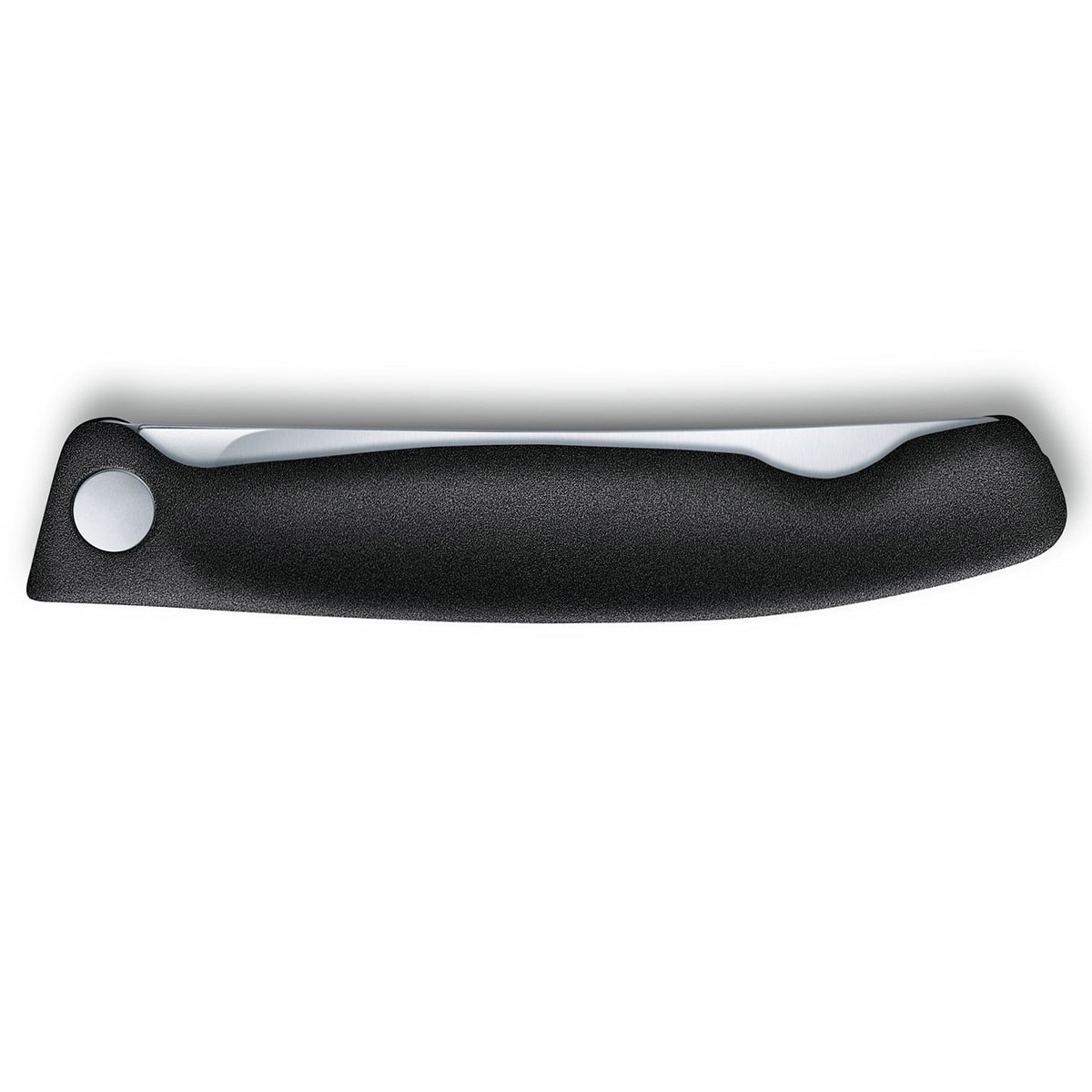 Victorinox Black Taittuva Keittiöveitsi - sileä terä pyöristetyllä kärjellä