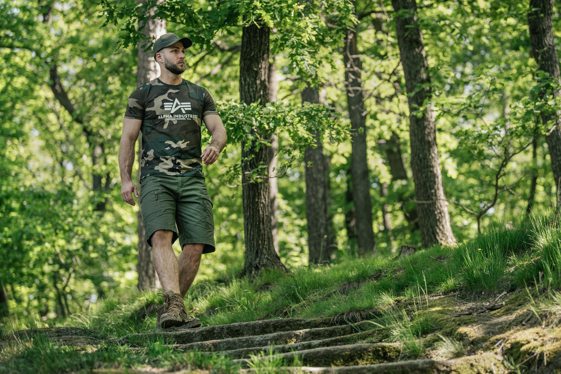 Alpha Industries Basic T-paita - Woodland Camo 65