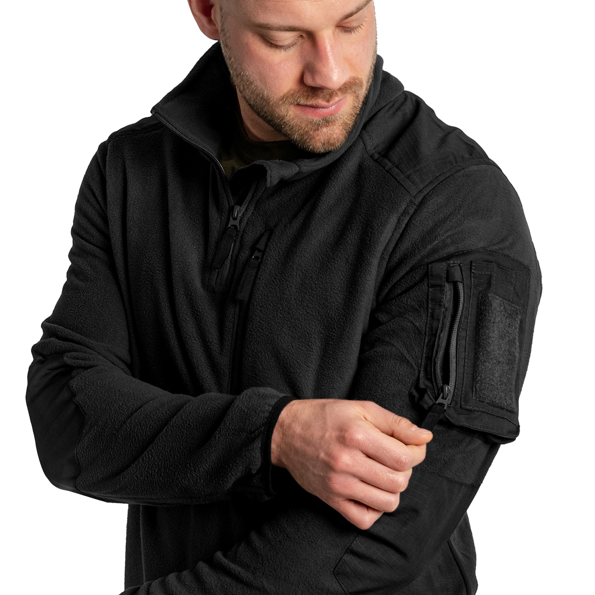 Brandit Fleece Troyer Ripstop - Black Fleece