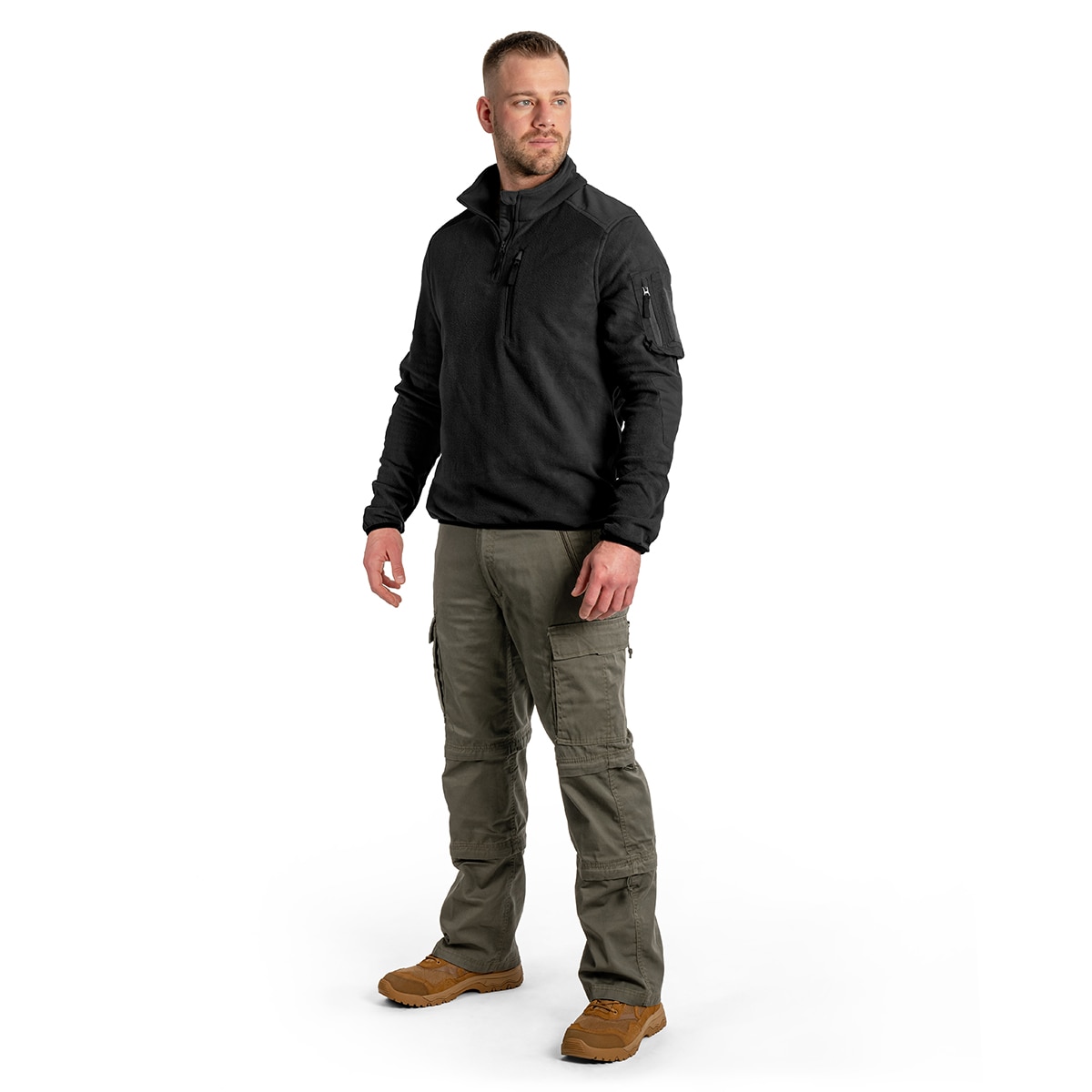Brandit Fleece Troyer Ripstop - Black Fleece