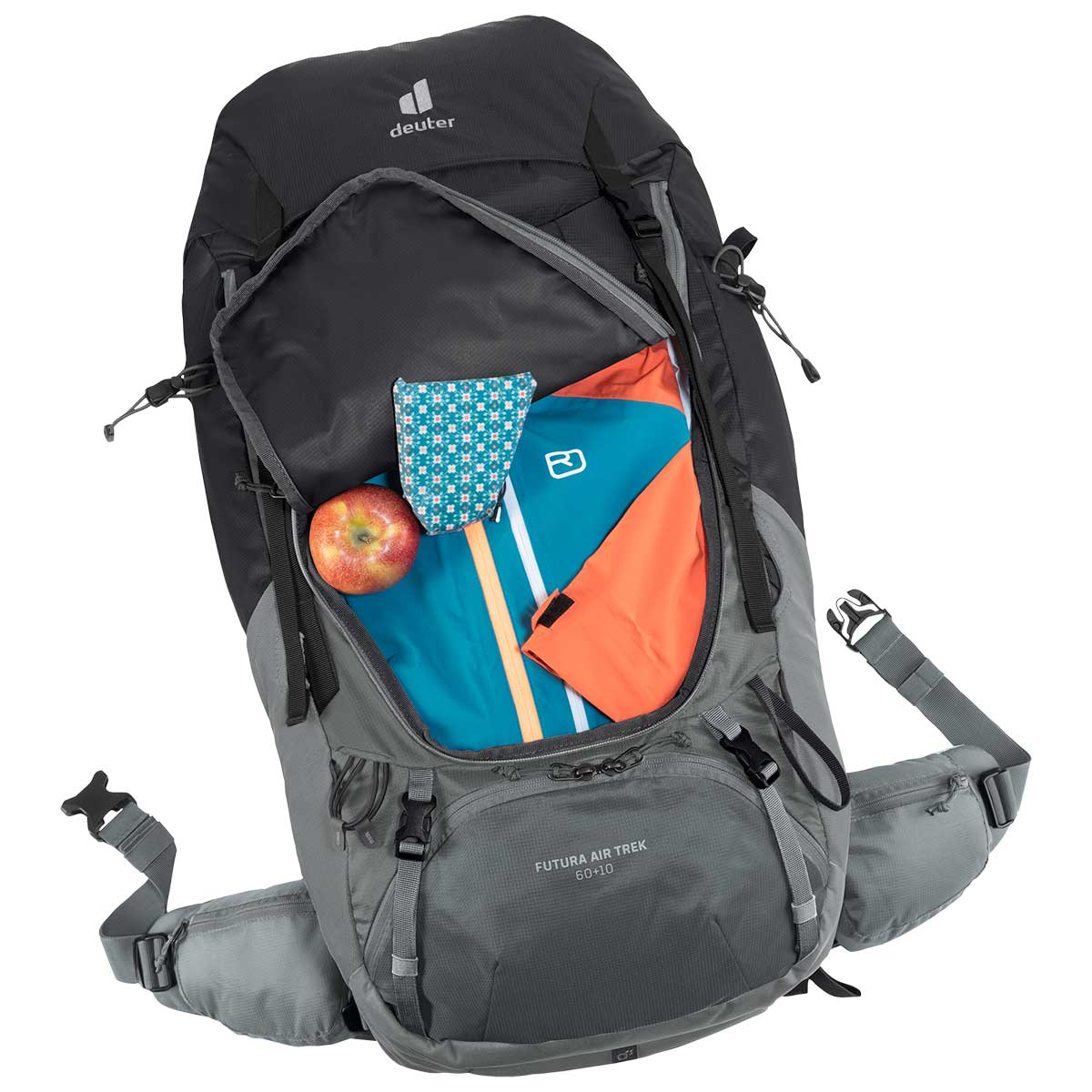 Deuter Futura Air Trek 60+10 l Reppu - Black/Graphite