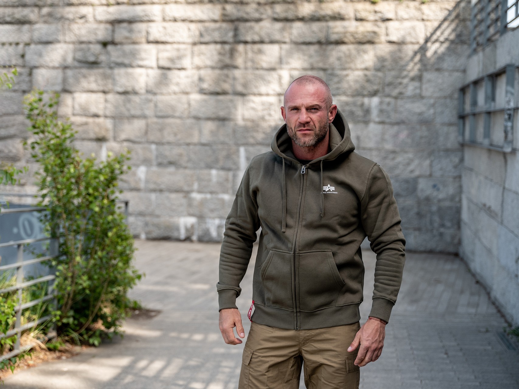 Alpha Industries Basic Zip Hoody Small Logo Hupparitakki - Dark Olive