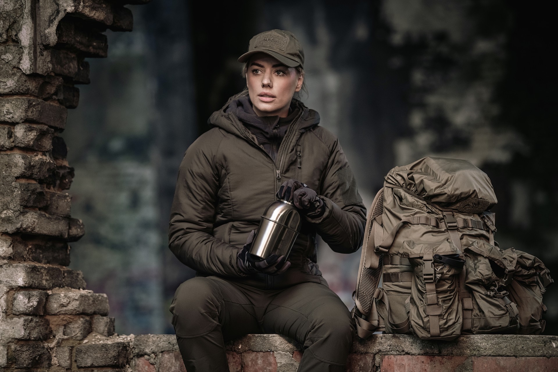 Helikon-Tex Wolfhound Hoodie Naisten Takki - Taiga Green